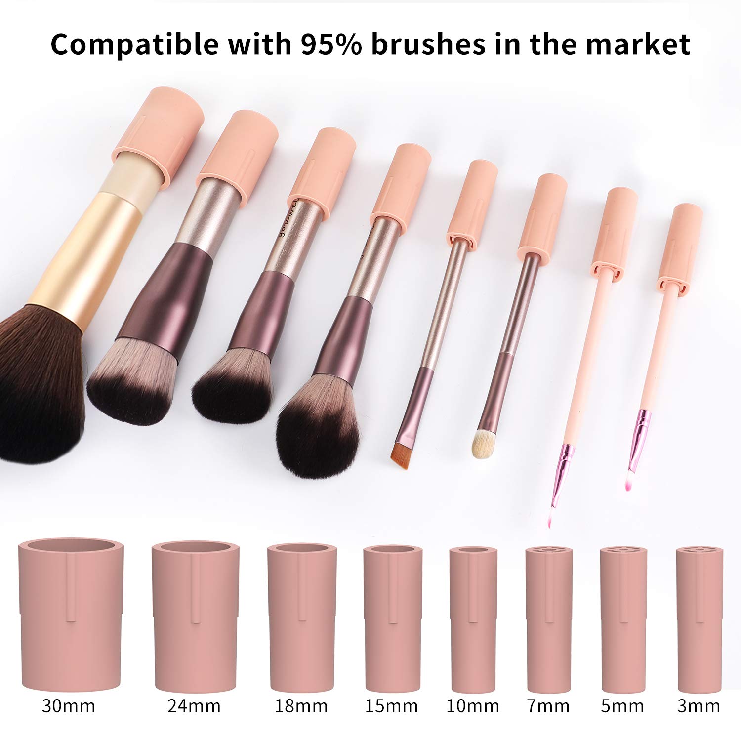 Senbowe Upgraded Makeup Brush Cleaner and Dryer Machine, Electric Cosmetic Automatic Brush Spinner with 8 Size Rubber Collars, Wash and Dry in Seconds, Deep Cosmetic Brush Spinner for Brushes