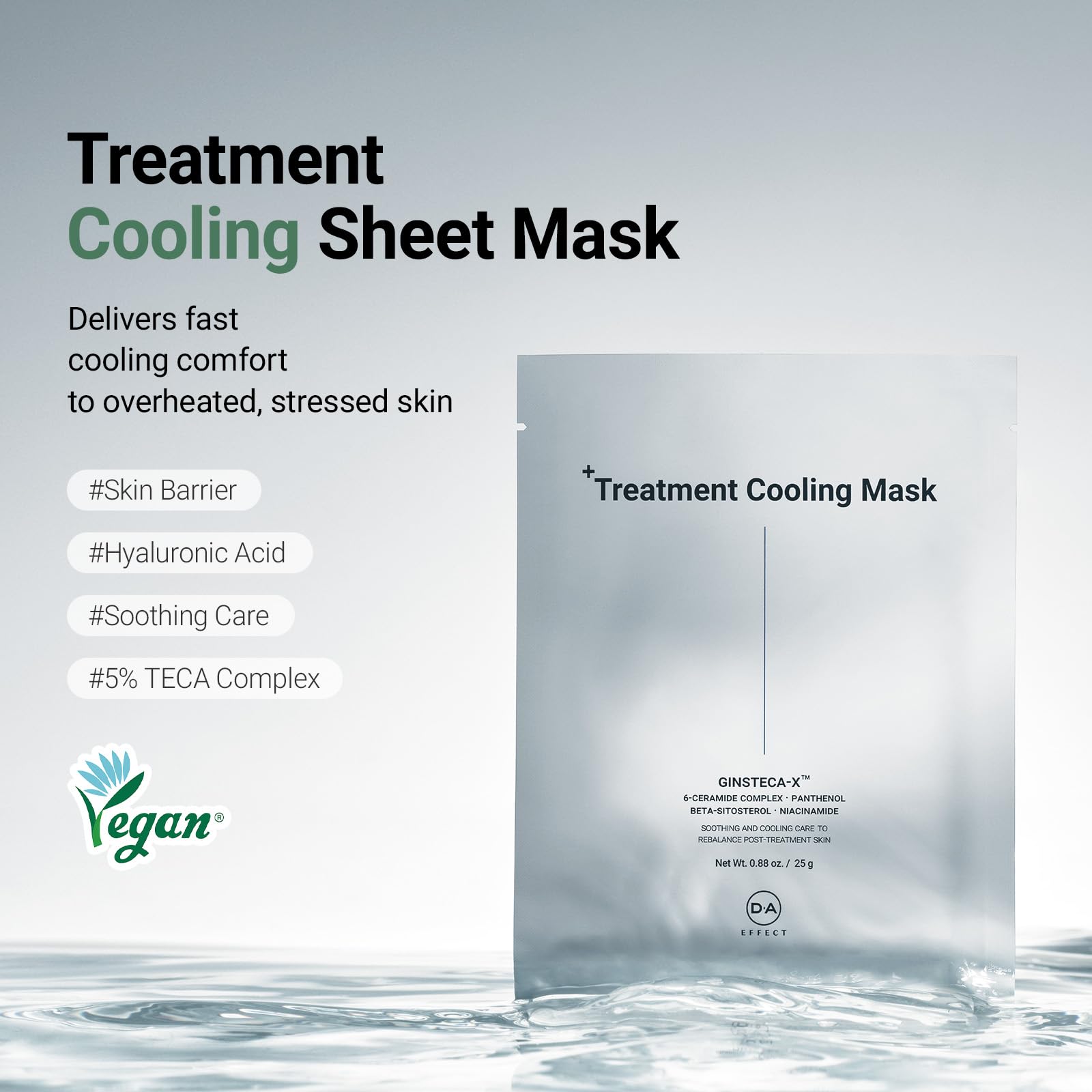 DA EFFECT Cooling Treatment Sheet Mask – Skin Protection & Barrier Repair Care for Stressed, Irritated Skin | Post-Treatment Care | Calming, Hydrating Face Mask | 25g x 5 Sheets