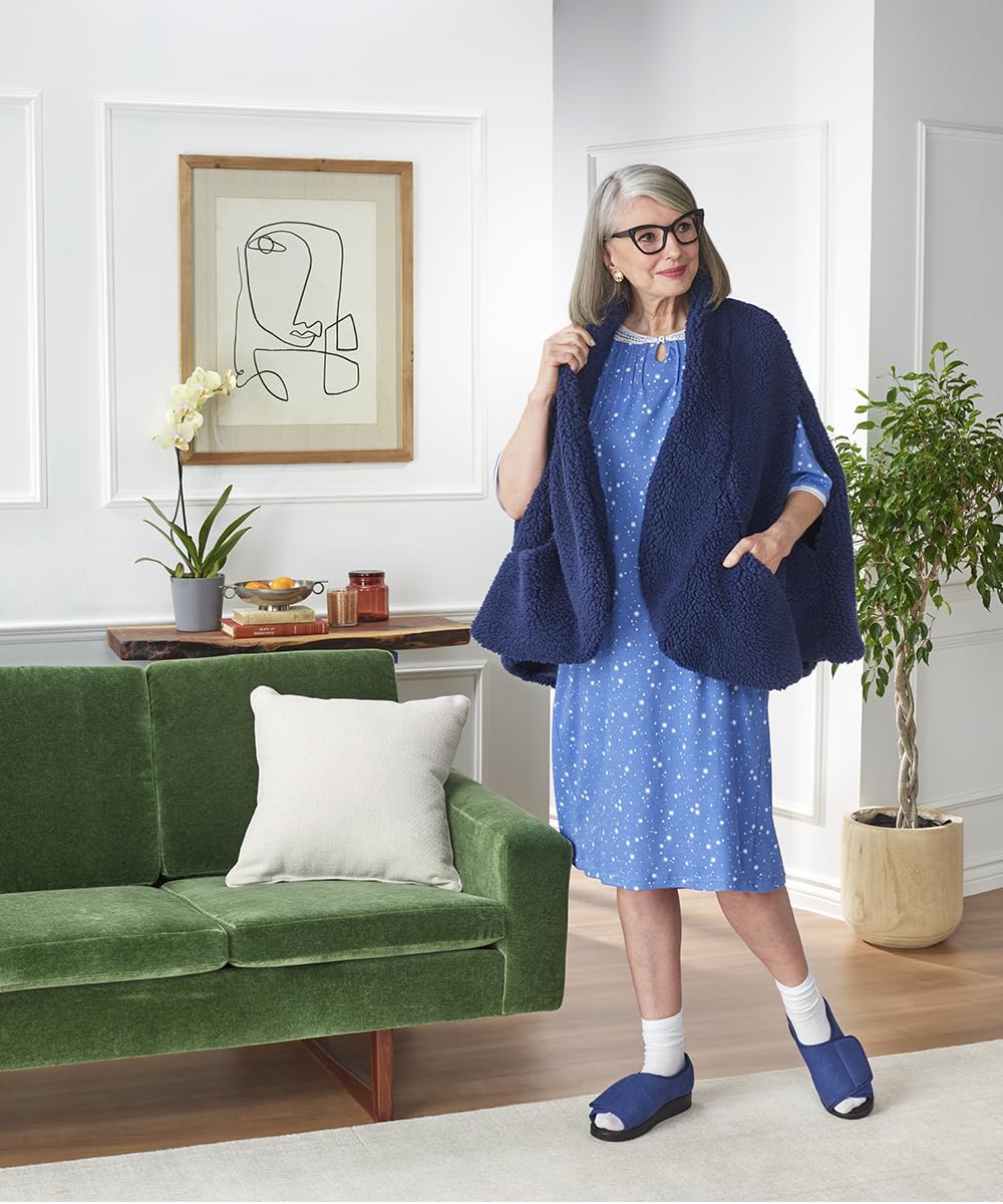 Silverts Hospital Gowns for Women Open Back, Night Gowns for Elderly Women, Adaptive Clothing for Seniors, Elderly Nightgowns, Dementia Clothing - Butterfly Dragonfly MED