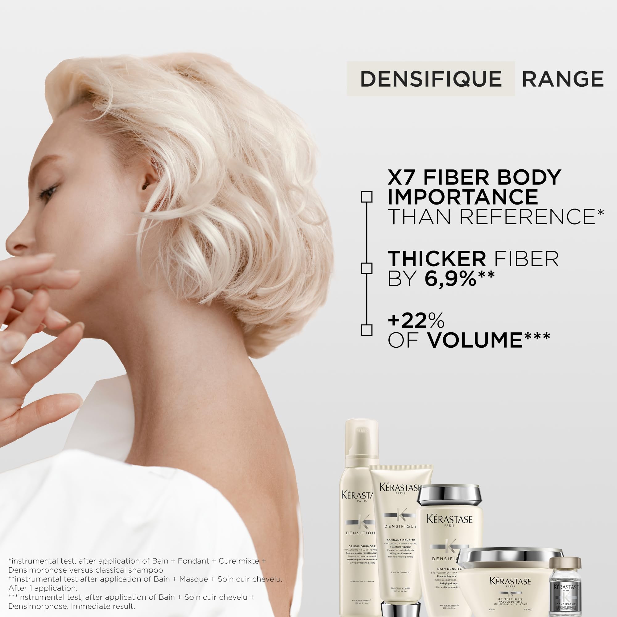 KÉRASTASE Densifique Densité Shampoo, Thickening & Strengthening Shampoo, Removes Build-Up & Adds Shine with Hyaluronic Acid for Fine, Thin & Thinning Hair, 8.5 Fl Oz