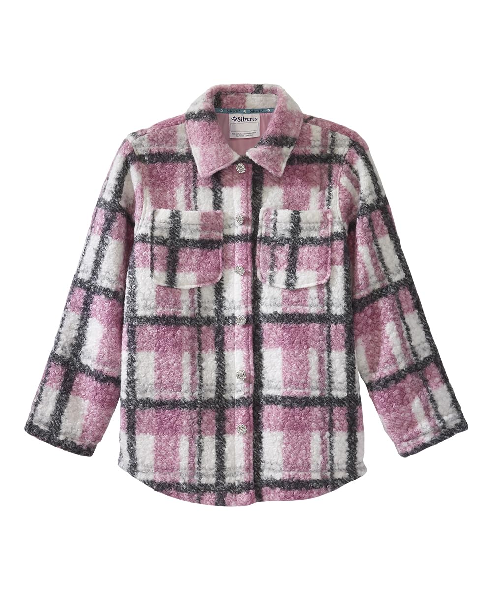 Silvert's Adaptive Clothing & Footwear Women's Front Shacket with Magnetic Buttons - Pink Plaid MED