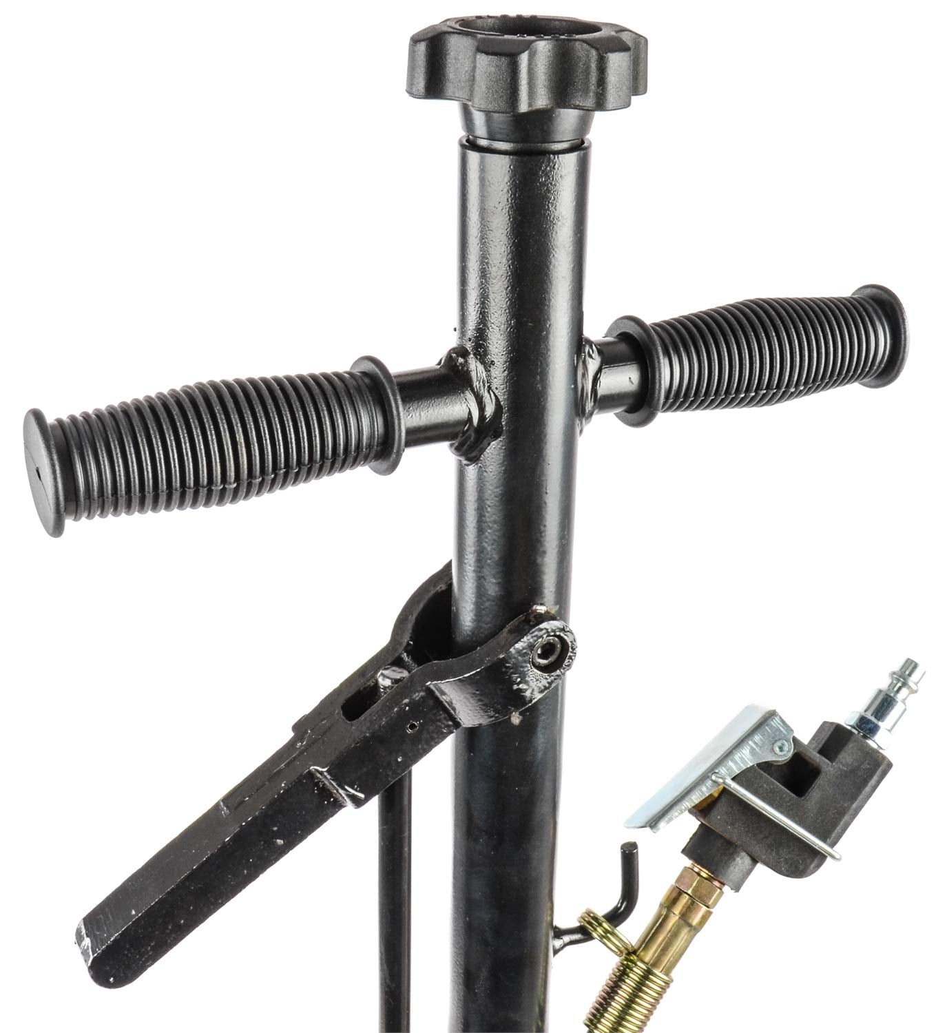 JEGS Air Hydraulic Floor Jack - 22 Ton (44,000lbs) Capacity - 120 to 200 PSI Operating Range - Yellow Steel Heavy Duty Jack