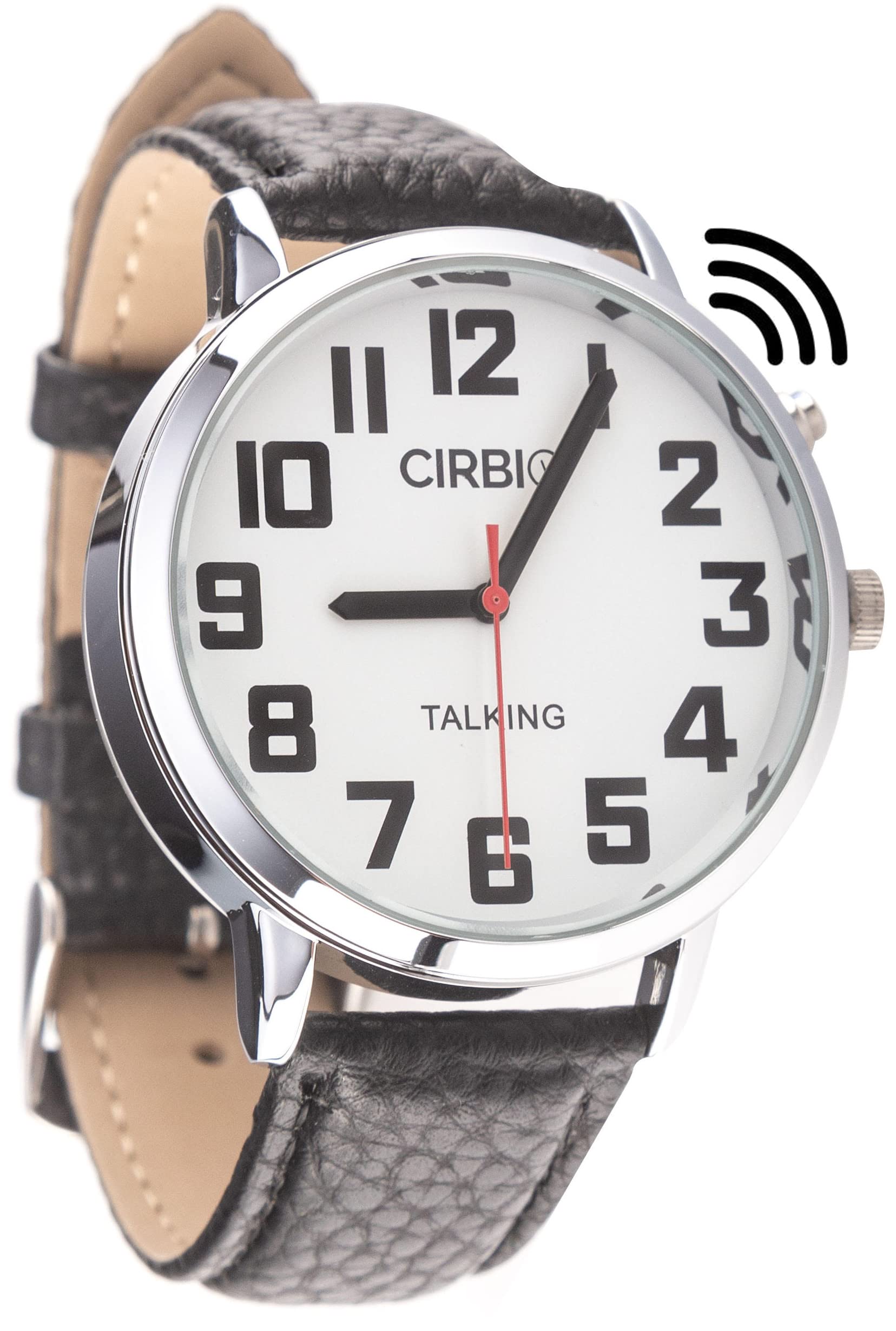 Cirbic Big Talking Watch with Jumbo Numbers for Visually impaired with North American Male Voice (Black)