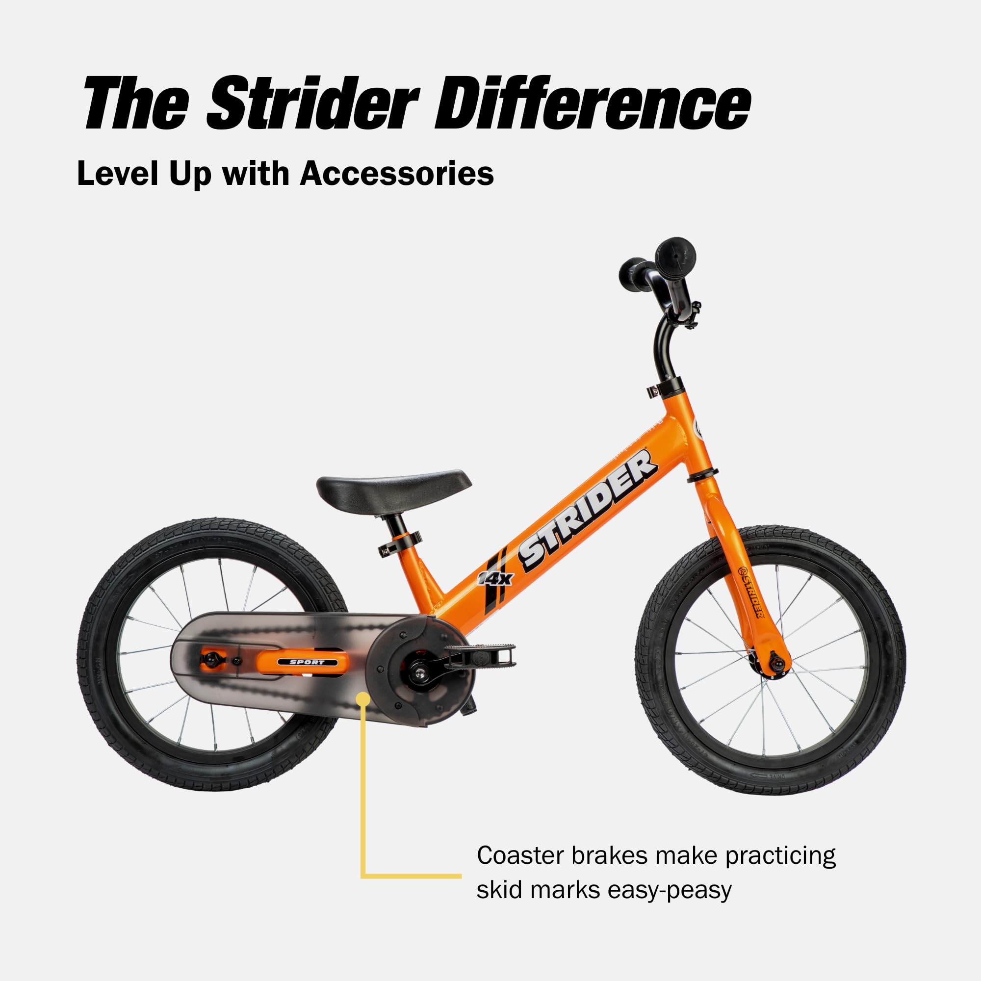 Strider 14x Easy-Ride Pedal Kit - Transform 14x Balance Bike into Pedal Bike - For Kids 4 to 7 Years - Easy Assembly & Adjustments