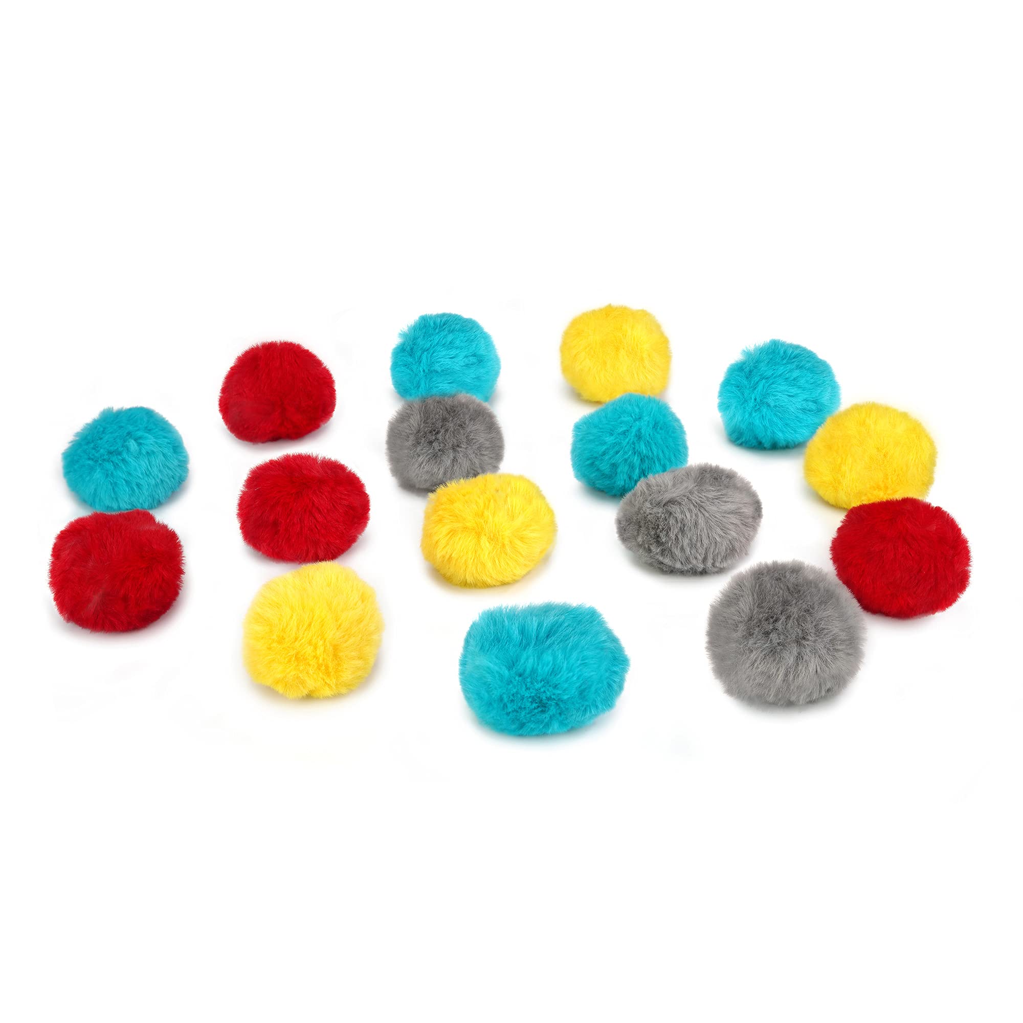 CHIWAVA 24PCS 1.8" Catnip Furry Cat Toys Ball Soft Pom Pom Balls Kitten Chasing Quiet Play Assorted Color