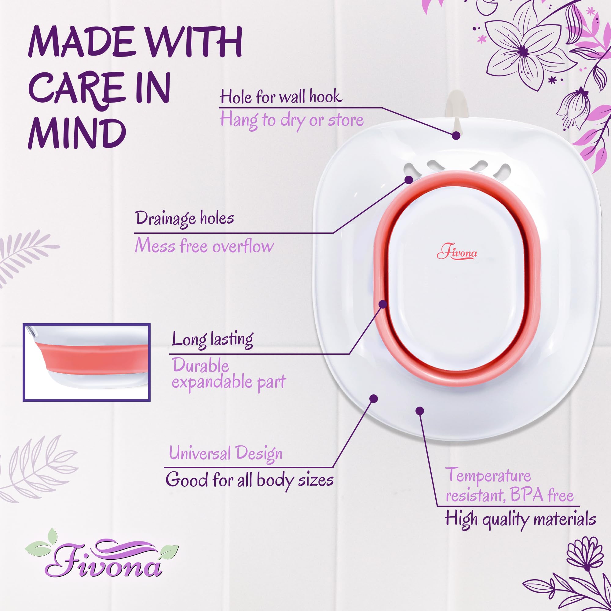 Fivona Yoni Steam Kit 2 in 1 for Herbal V Steaming Sitz Bath Seat with Yoni Steam Herbs Bundle - at Home V-SPA Cleansing Set for Toilet Bowl - Detox and Rejuvenate with All-Natural Herbal Therapy