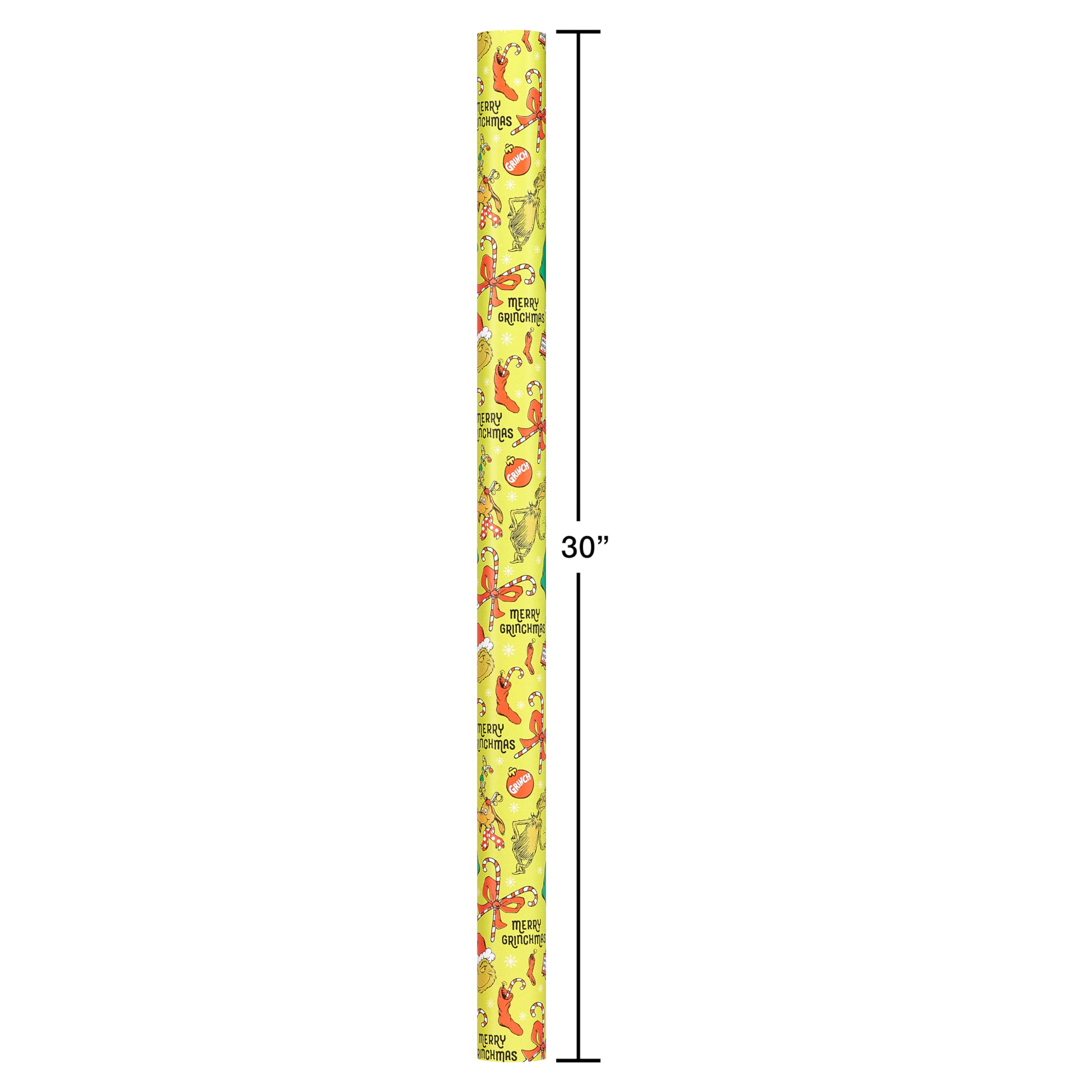 American Greetings 105 sq. ft. Grinch Christmas Wrapping Paper Bundle with Cut Lines, Grinch (3 Rolls 30 in. x 14 ft.)