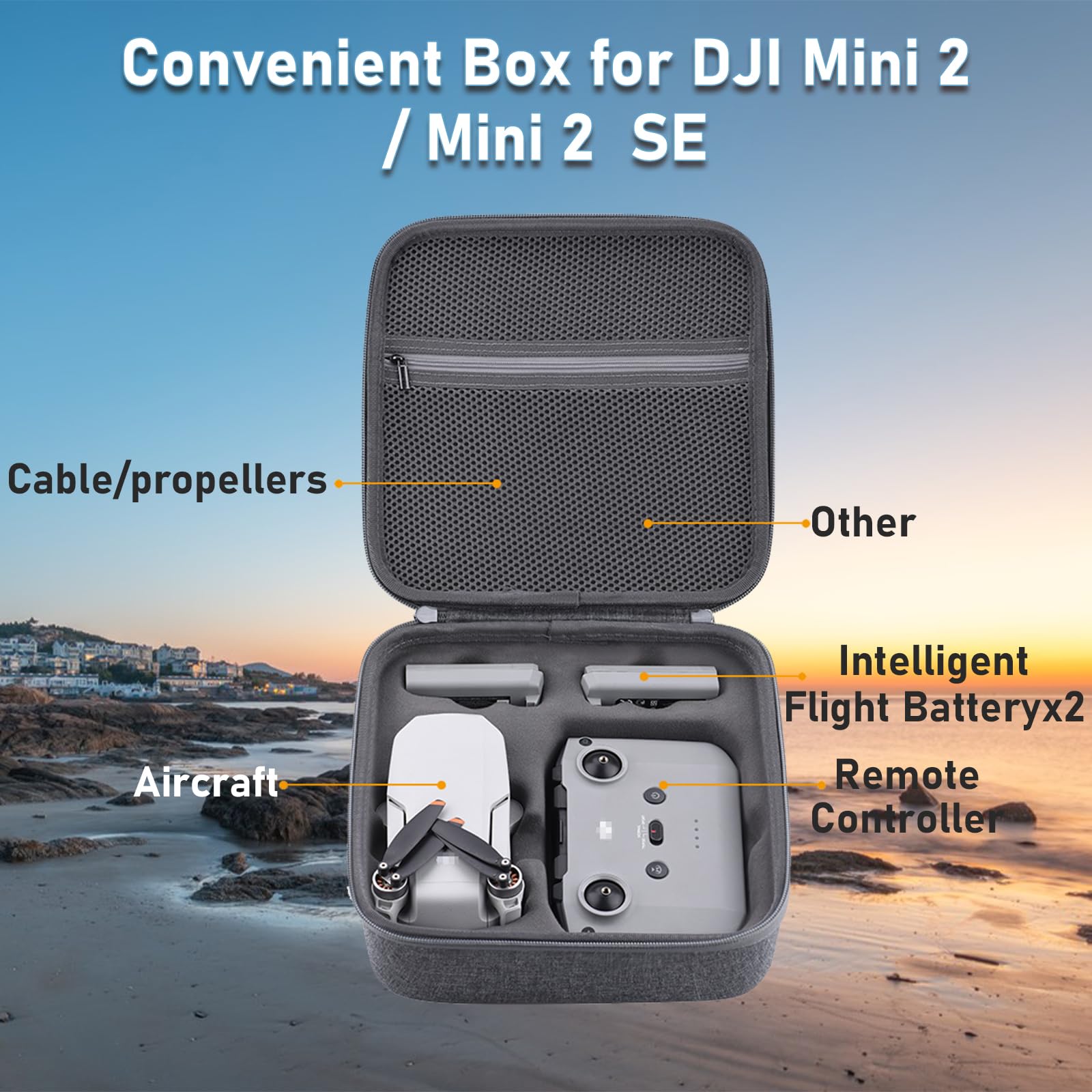 O'woda Mini 4K / Mini 2 SE/Mini 2 Carrying Case, Hard Shell Storage Bag Travel Box Compatible with DJI Mini 2/ Mini 2 SE/Mini 4K Drone and Remote Comtroller Accessories