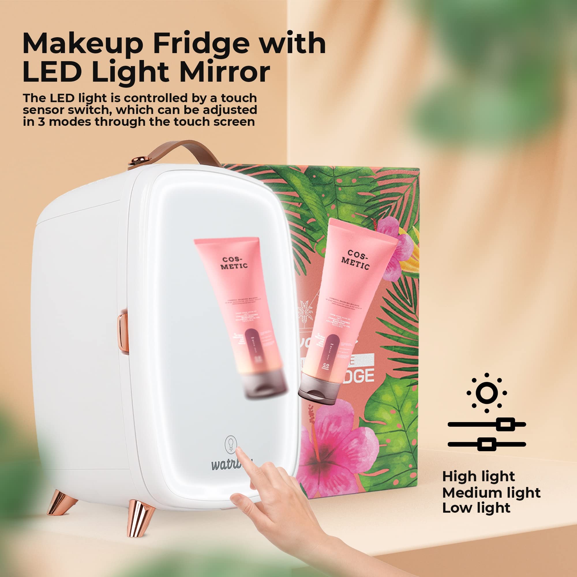 watrboy Professional Skincare Fridge, 6 Liter Cosmetic Beauty Fridge, Mini Makeup Fridge for Skin Care, Compact Makeup Fridge for Skincare