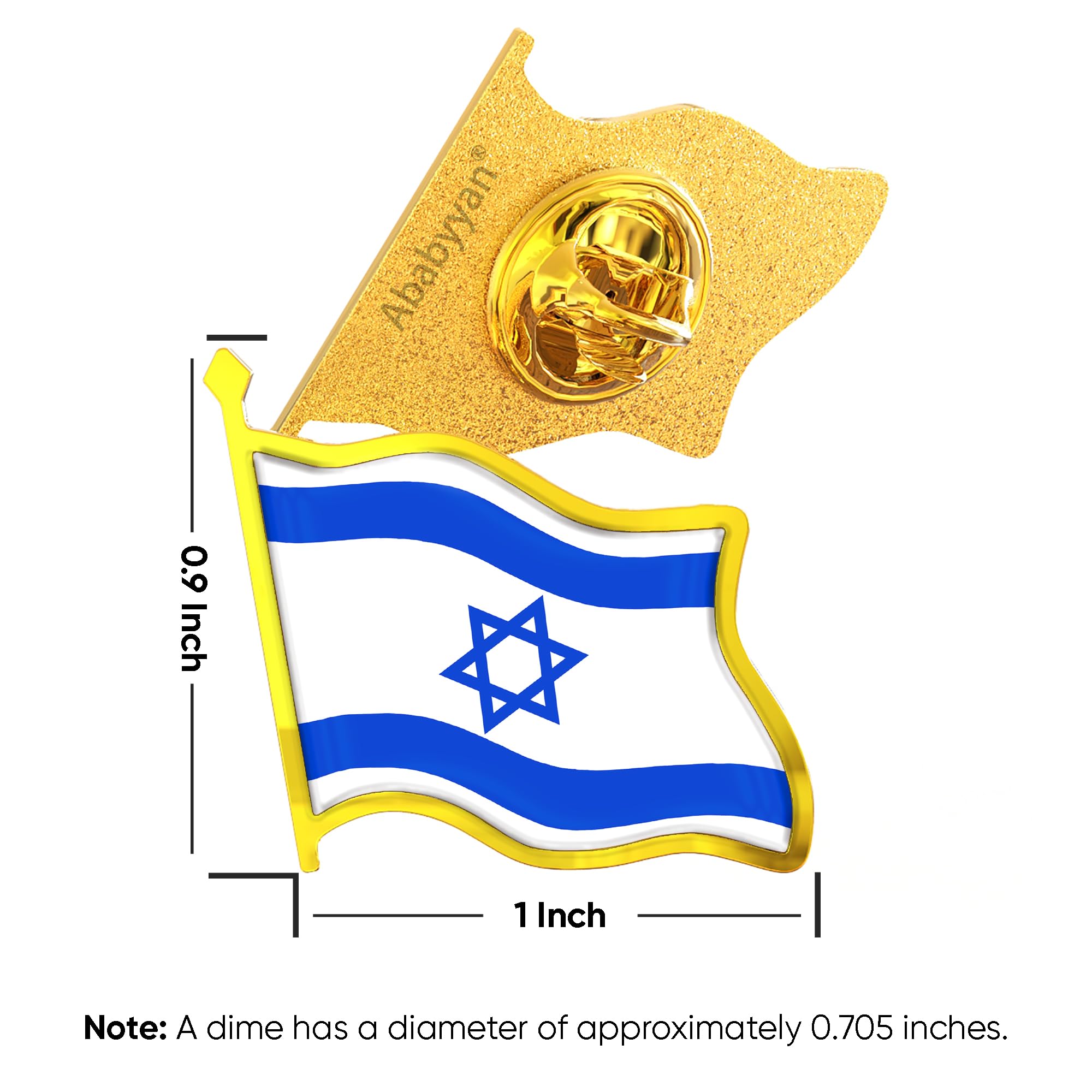 Israel Flag Lapel Pin - Enamel Metal National Badge | World Travel Souvenir Gifts for Men & Women | Country Flag Patriotic Brooch Bulk Pack of Pins for Hat, Tie, Clothes, Backpack (1pc)