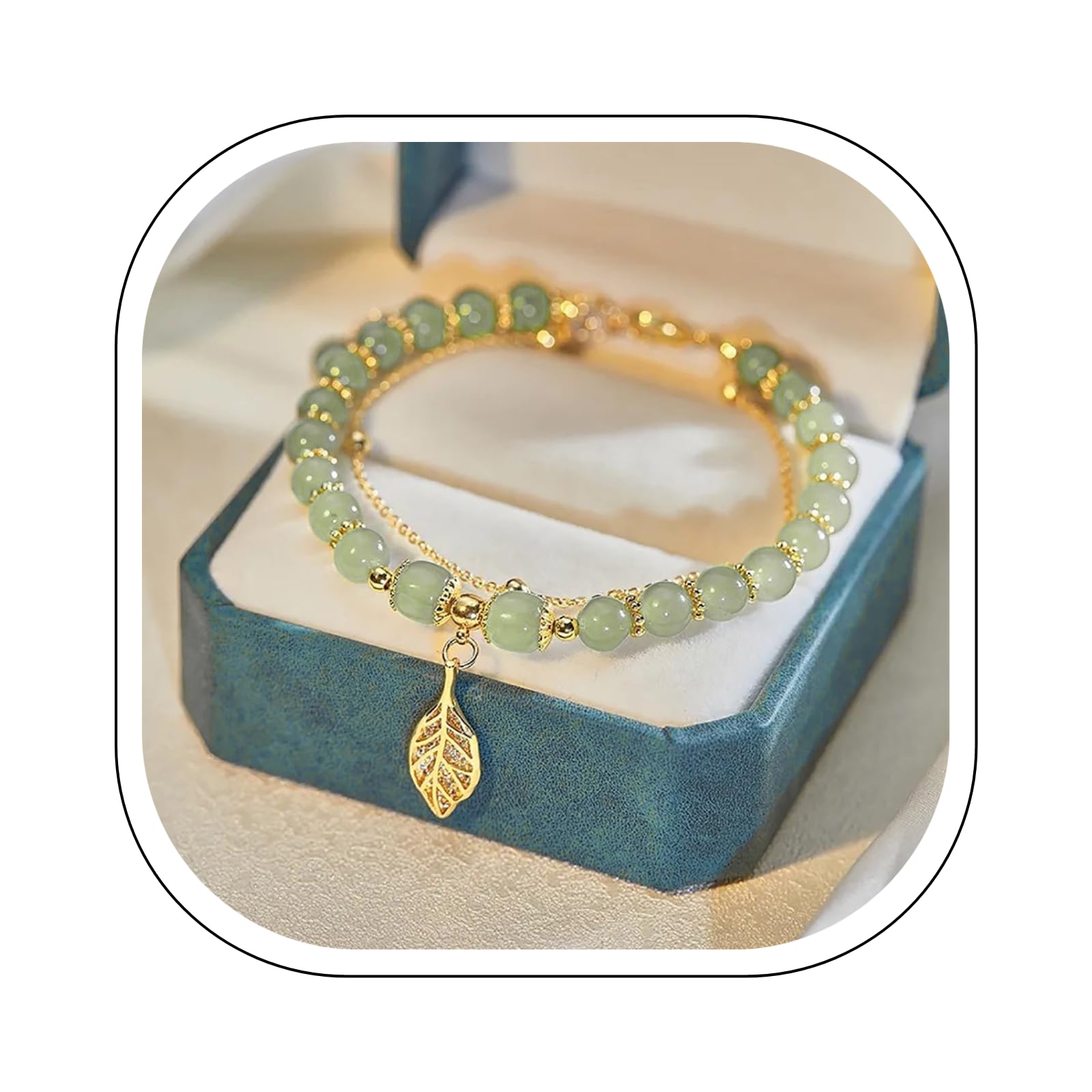 Todays Daily Deals Clearance 14k Gold Plated Jade Butterfly Crystal Glass Bracelet For Women Chinese Style Jade Bead Bracelet Gifts For Her Him same day delivery items