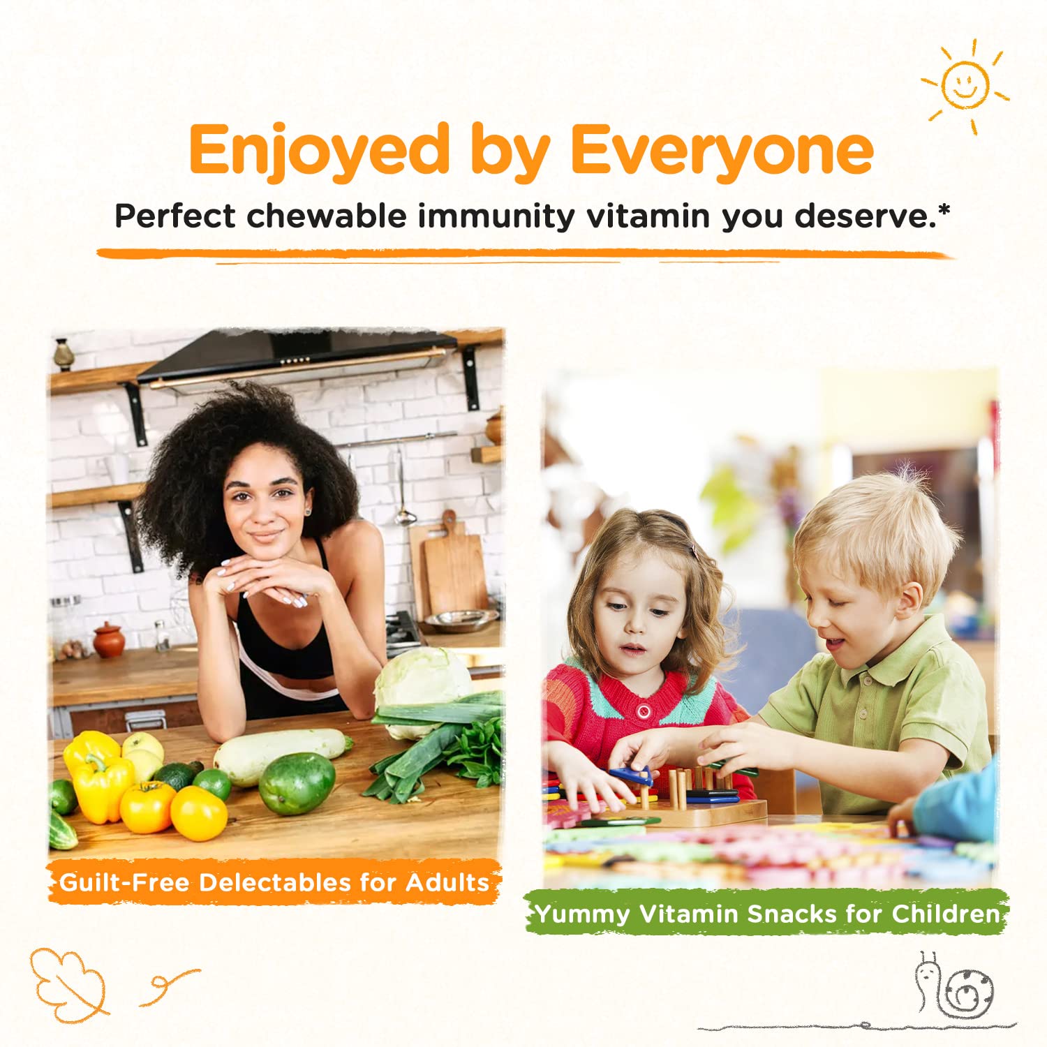 Doctor's Recipes Vitamin C Gummies for Kids & Adults, 250mg per Serving, Immune Support, No High Fructose Corn Syrup No Gelatin, 60 Pectin Gummies, Natural Orange Flavor