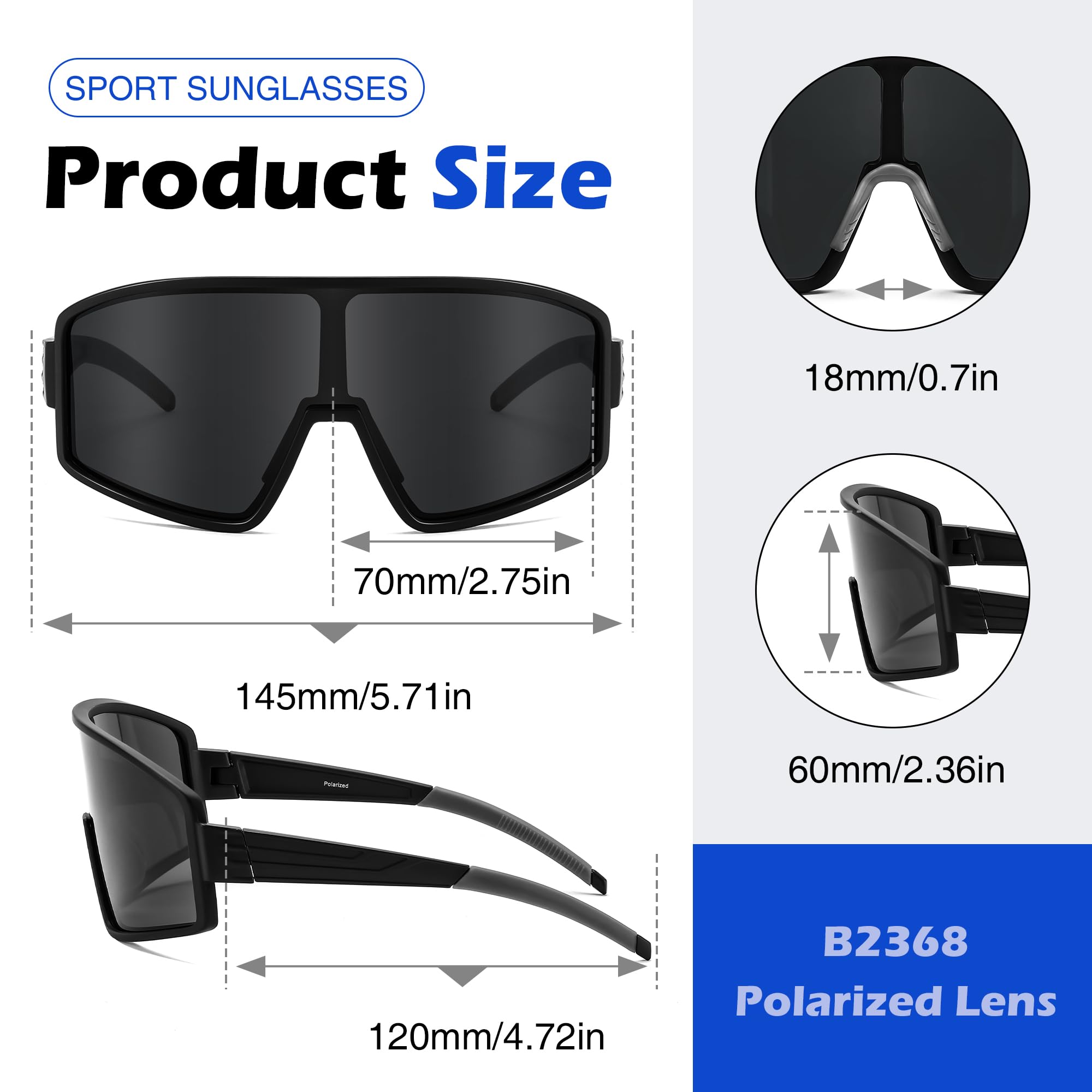 FEISEDY Polarized Sports Sunglasses for Men Women Youth Cycling Glasses Baseball Softball Sunglasses B2368