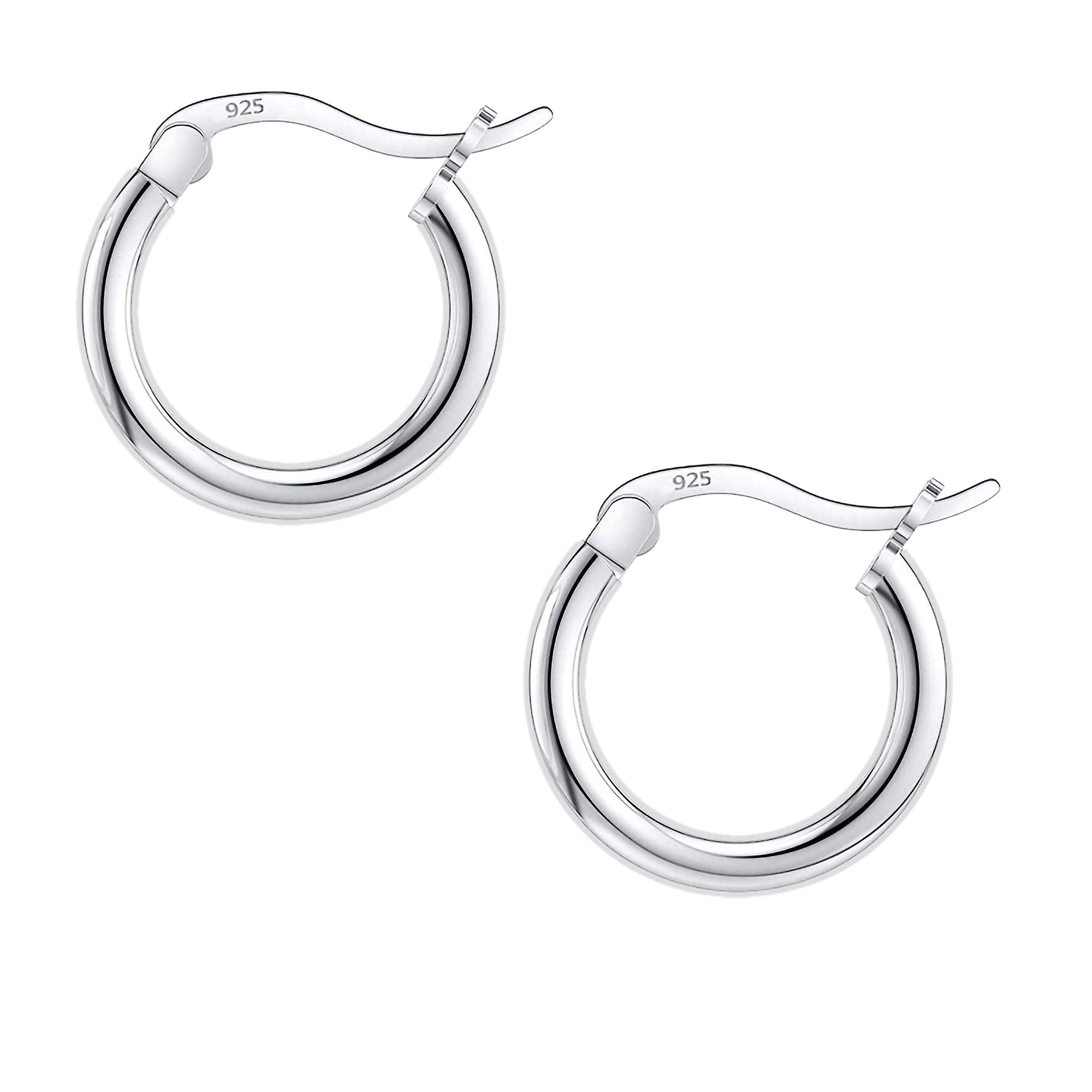 Savlano 925 Sterling silver Round Hoop Earrings for Women, Girls & Men Comes in 10MM-25MM (12)