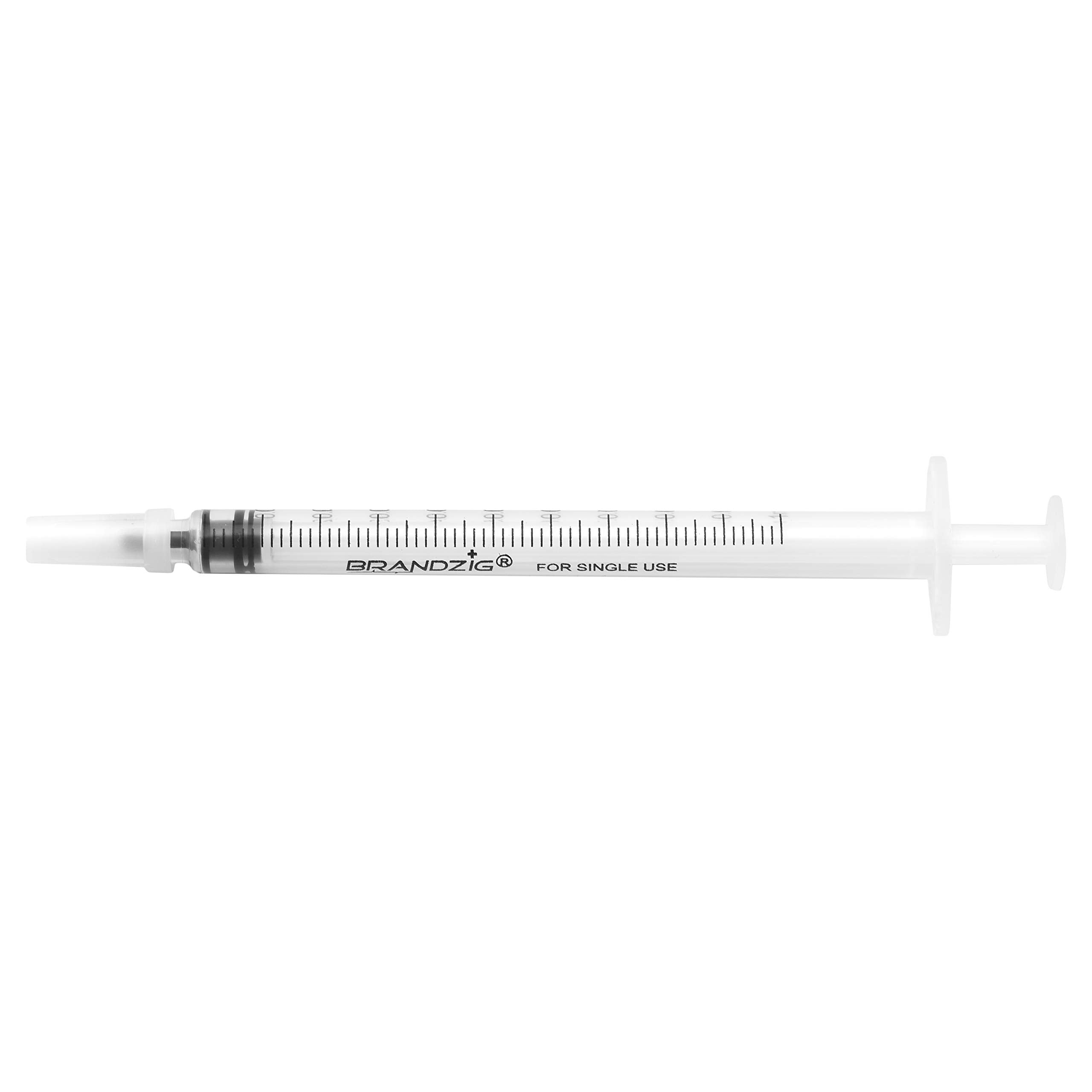 1ml Syringe with Cap (100 Pack) | Oral Dispenser Without Needle, Luer Slip Tip, | Individually Wrapped Medicine Dropper for Infants & Pets