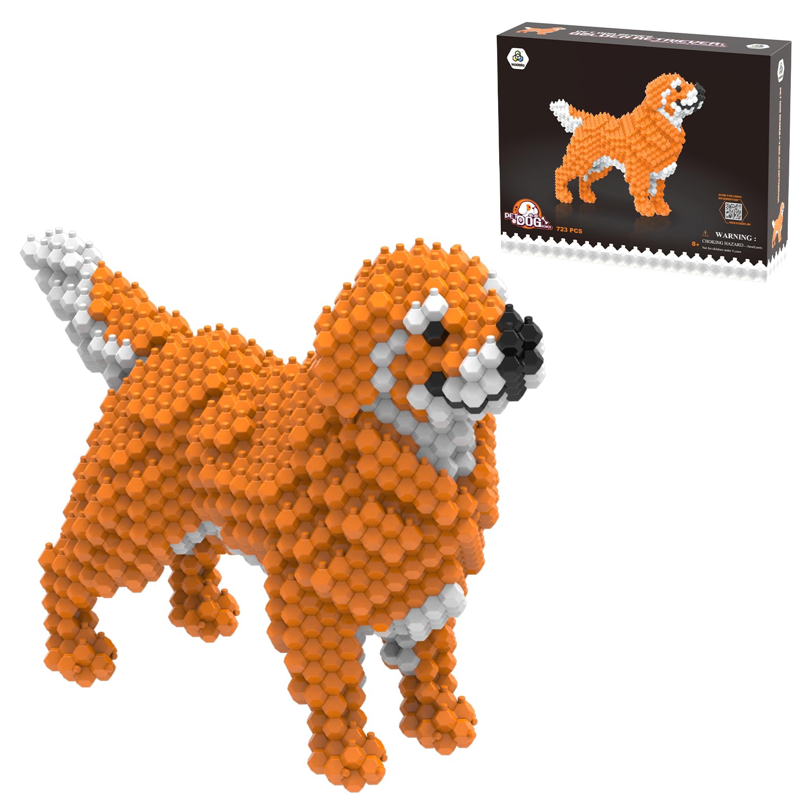 KADELE Cute Dog Building Animal Sets, Extremely Challenging STEM Building Blocks Decor for Adults Kids, Micro 3D Educational Toys for Boys Girls Ages 8 and Up, Golden Retriever