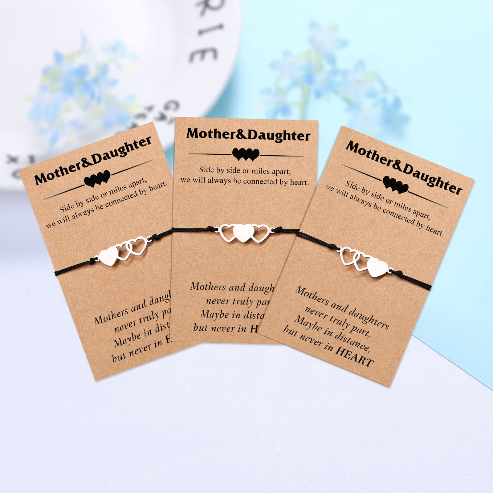 UNGENT THEM Back to School Stuff Mommy and Me Mother Daughter Bracelets Daughter Gifts from Mom First Day of School Bracelet Birthday Christmas Valentine's Day Gifts for Kids Girls