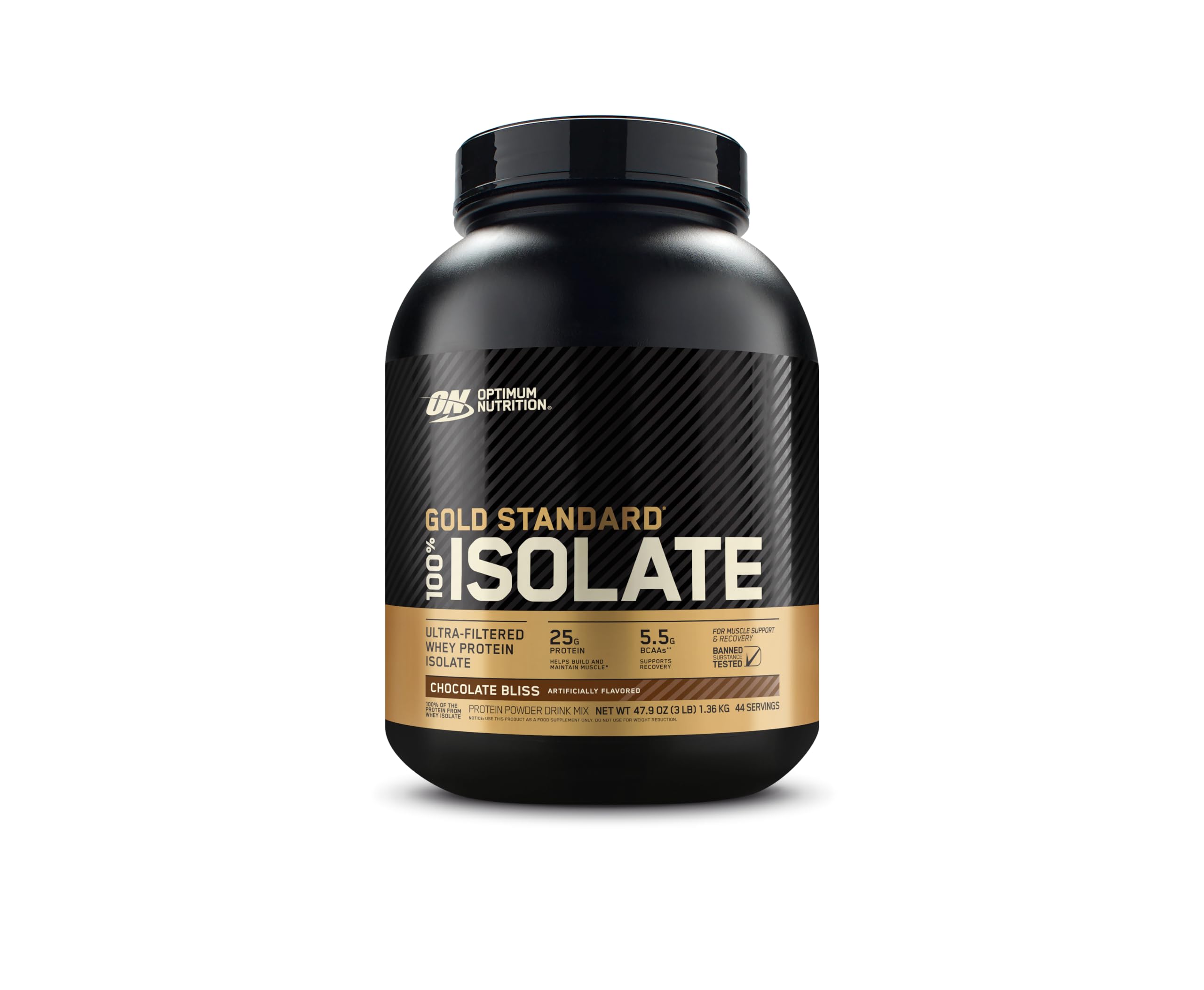 Optimum Nutrition Gold Standard 100% Isolate, Chocolate Bliss, 3 Pounds, 44 Servings (Packaging May Vary)