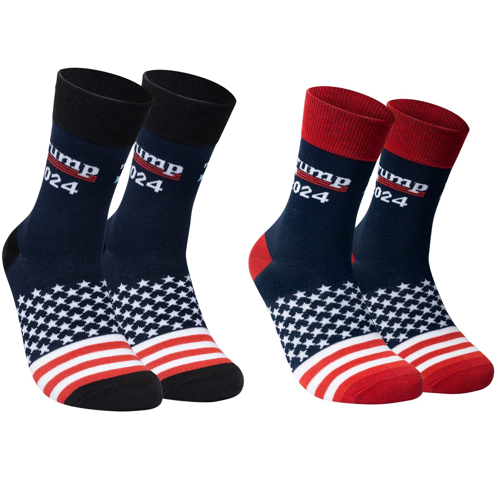 2 Pack Trump 2024 Socks, Funny Socks Men, President Patriotic Socks MAGA, Women Novelty Socks, Gag Gift, Father's Day Gift