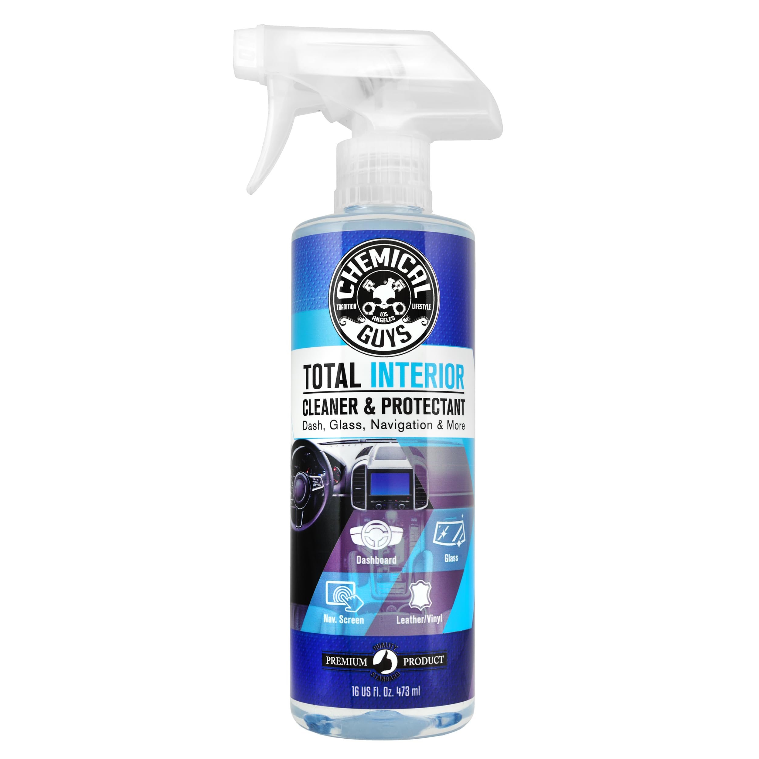 Chemical Guys SPI22016 Total Interior Cleaner and Protectant, Safe for Cars, Trucks, SUVs, Jeeps, Motorcycles, RVs & More, 16 fl oz