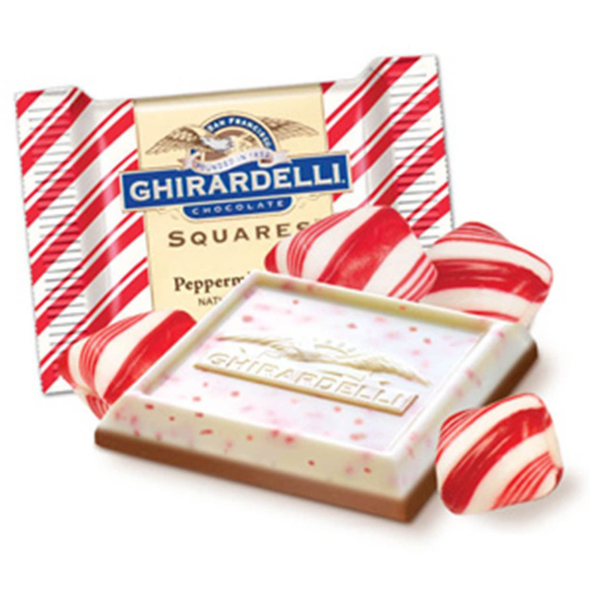 Ghirardelli Chocolate Squares, Peppermint Bark, 2 lb Bag, Approximately 80 Pieces