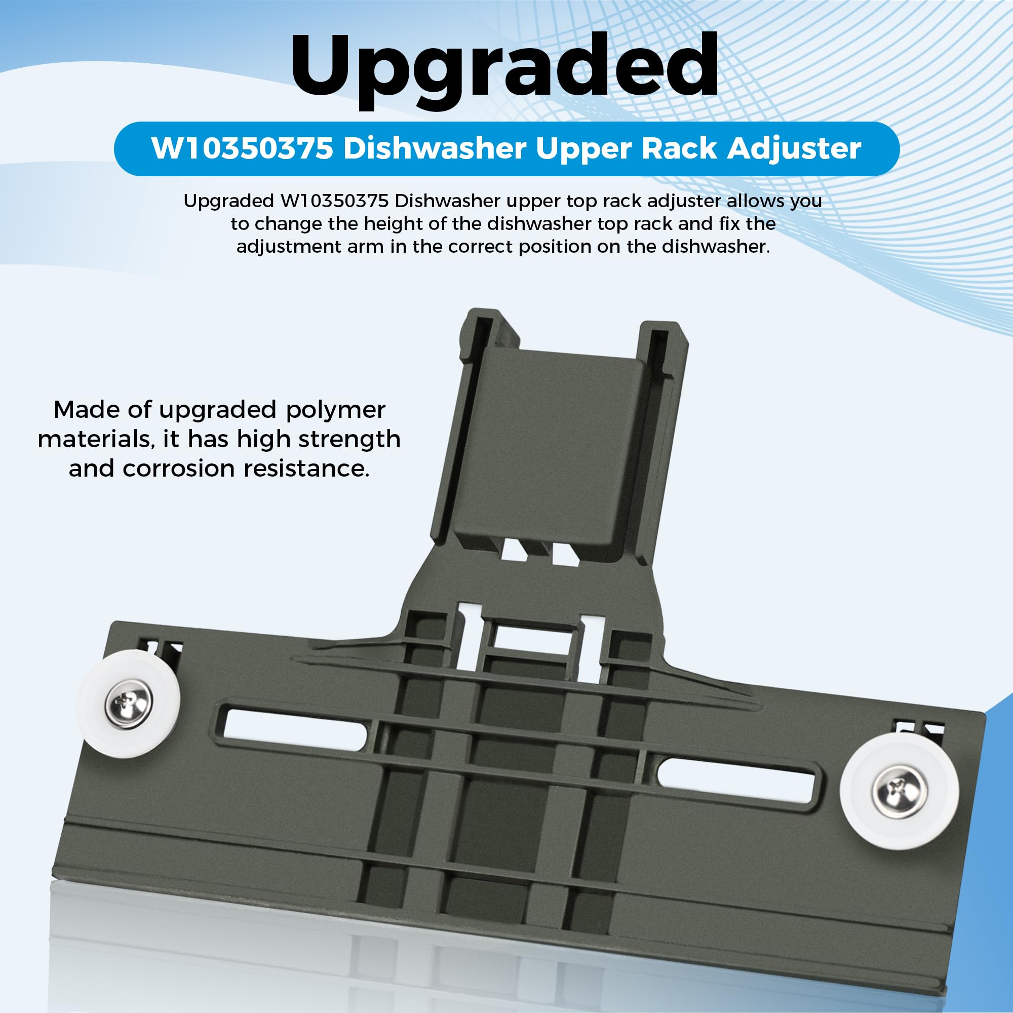 Romalon 2024 Upgraded W10350375 Dishwasher Upper Rack Adjuster Parts 1.2in Dia Wheels W10712395 AP5957560 3516330 AP595756 fit for Kenmore 665 Whirlpool Dishwasher WDT750SAHZ0 WDT730PAHZ0 2 Pack