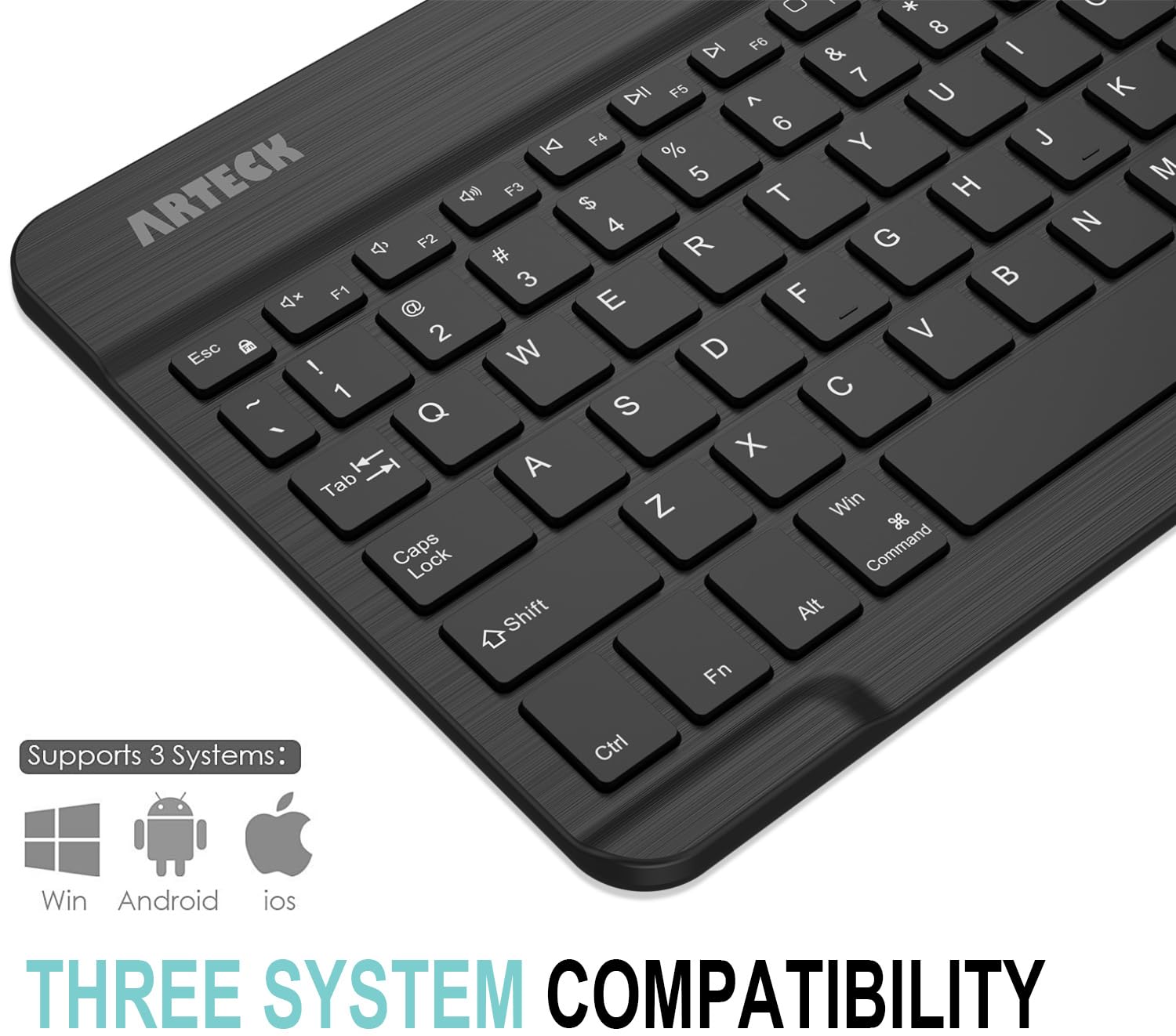 Arteck Universal Backlit 7-Colors Ultra Light Slim Portable Wireless Bluetooth 3.0 Keyboard for iOS iPad Pro, Air, Mini, Android, Windows Tablets PC Smartphone Built in Rechargeable 6-Month Battery