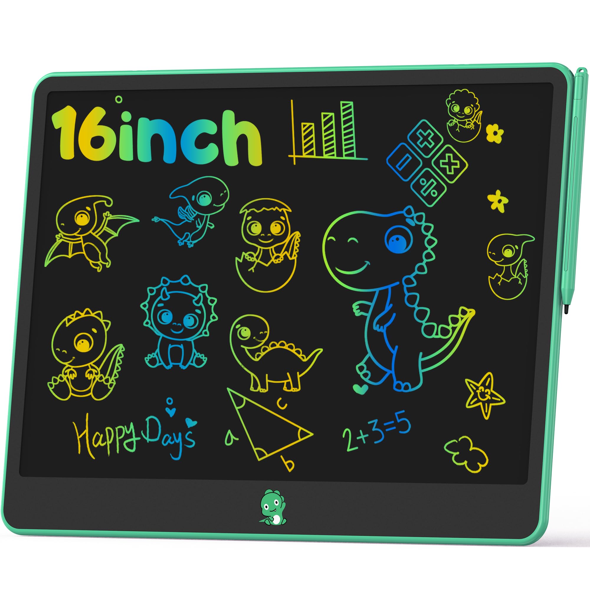 Hockvill LCD Writing Tablet for Kids, Toys for Girls Boys Drawing Pad for 3 4 5 6 7 Year Old Kid, Toddler Doodle Board Christmas Birthday Gift for Children (16 INCH, Green)
