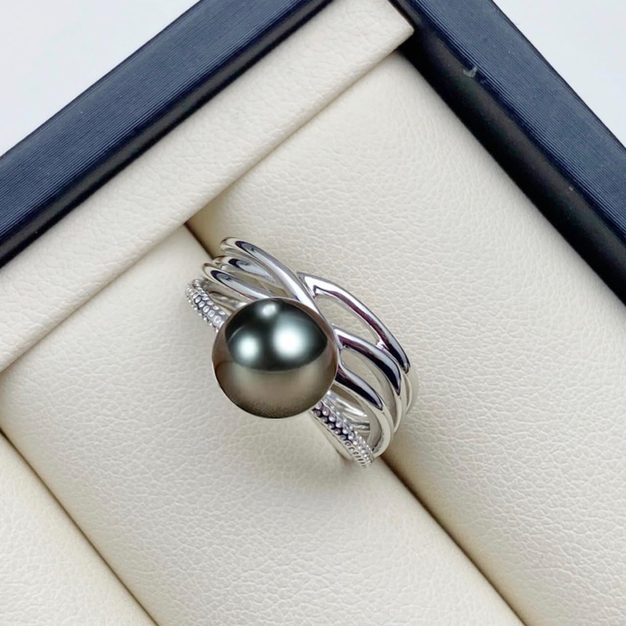 NONNYL Tahitian Black Pearl Ring - Women's Fine Jewelry for Wife, Mom - Wedding, Birthday, Anniversary, Mother's Day, Christmas, Valentine's Day Gift