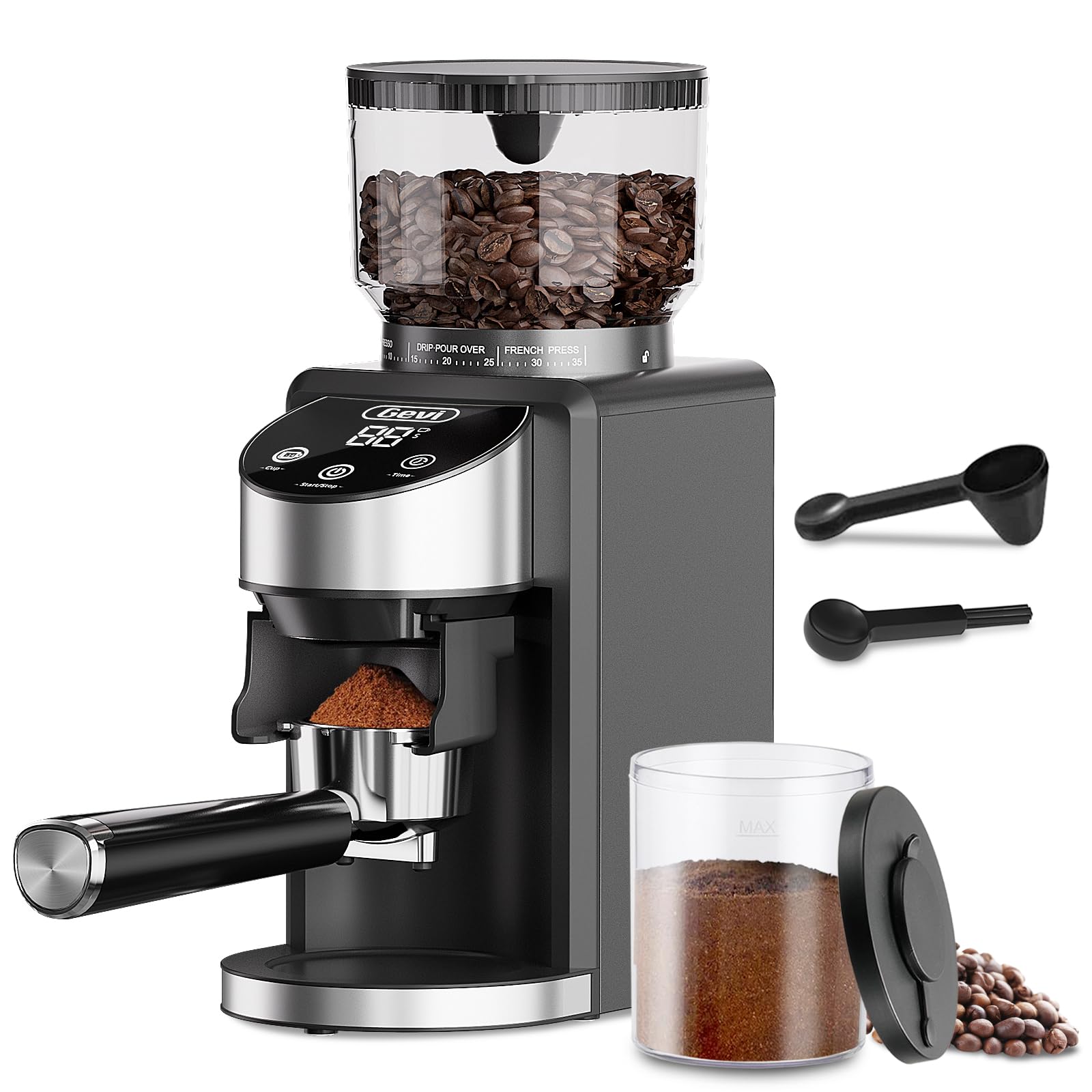 Gevi Burr Coffee Grinder, Adjustable Conical Burr Mill with 35 Precise Grind Settings, Anti-Static, Coffee Grinder Electric for Espresso/Drip/Percolator/French Press/American/Turkish Coffee Makers