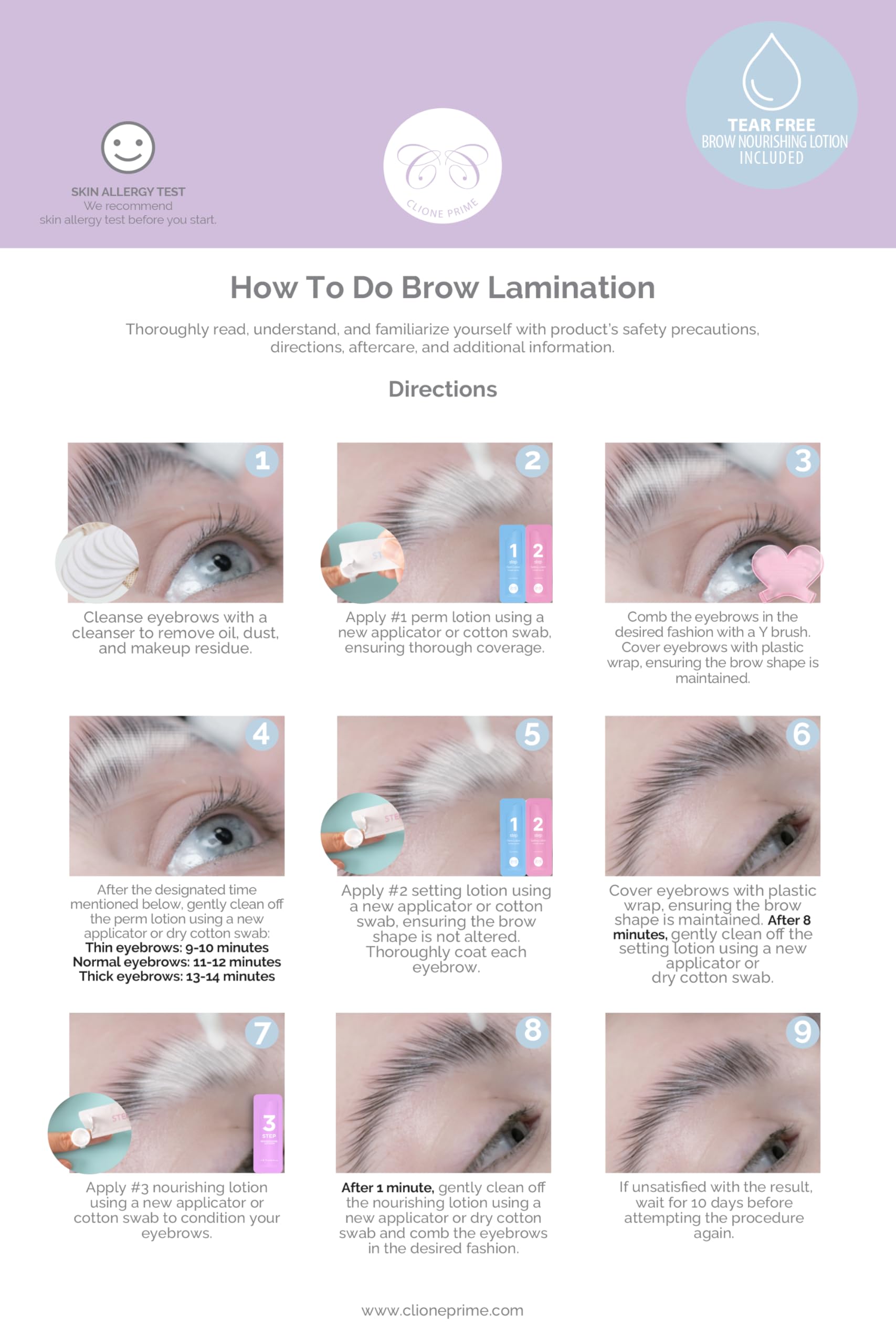 CLIONE PRIME At Home Brow Lamination Kit - DIY Eyebrow Lamination Kit Professional Eye Brow Perm Kit Instant DIY Eyebrow Lift Kit for Fuller Thicker Brows Lasts For Upto 8 Weeks