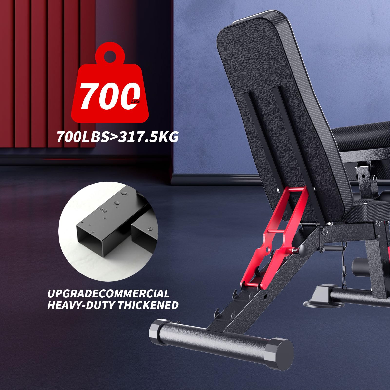 Adjustable Weight Bench - Utility weightBenches for Exercise, Free Installation Design for Portable Fitness Strength Training Equipment at Home Gym