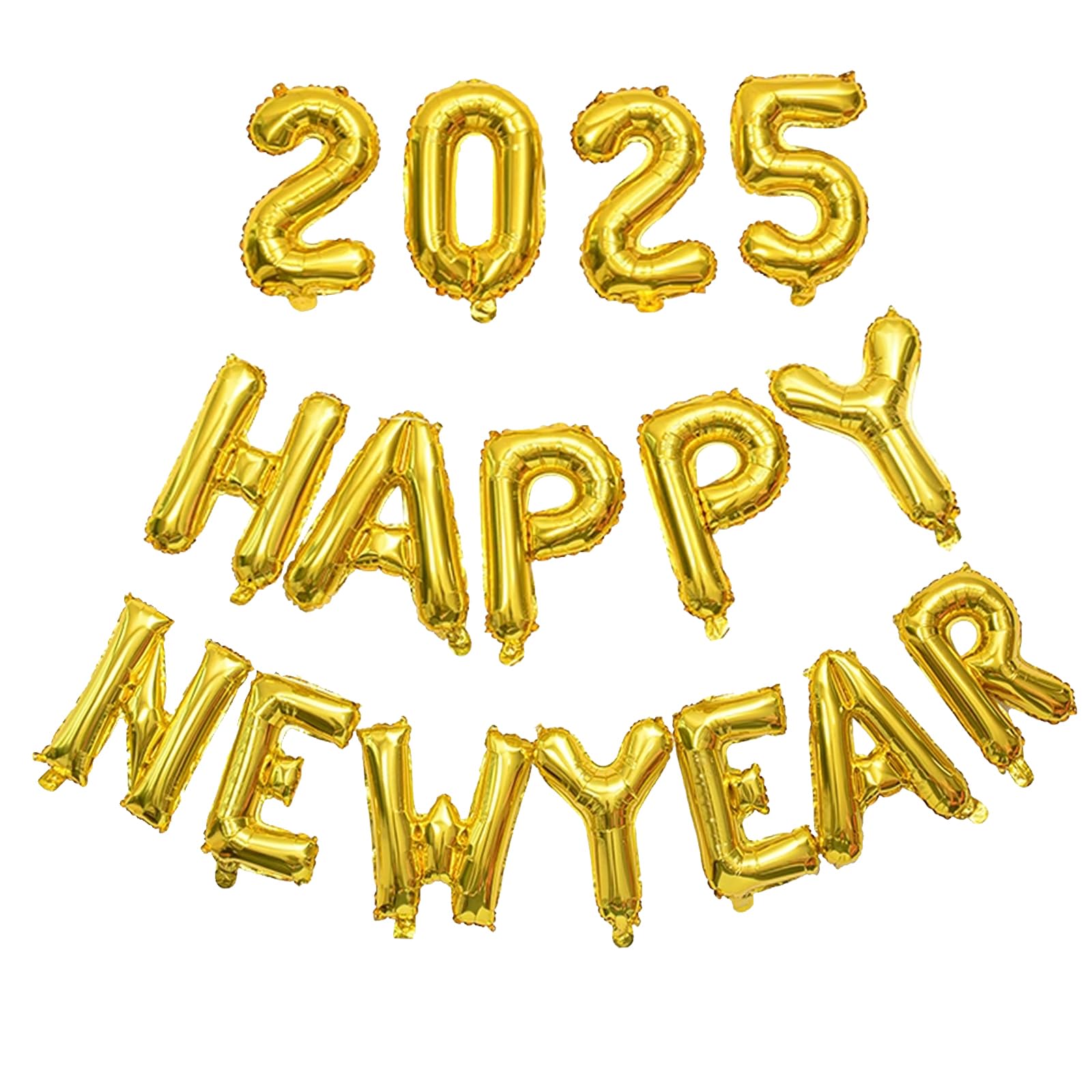 Happy New Year Balloons,16 Inch Gold Foil New Years Decorations 2025 Balloon NYE Letters Balloons Banner New Years Eve Party Supplies 2025 Happy New Year Decorations 2025 New Years Eve Balloons 2025