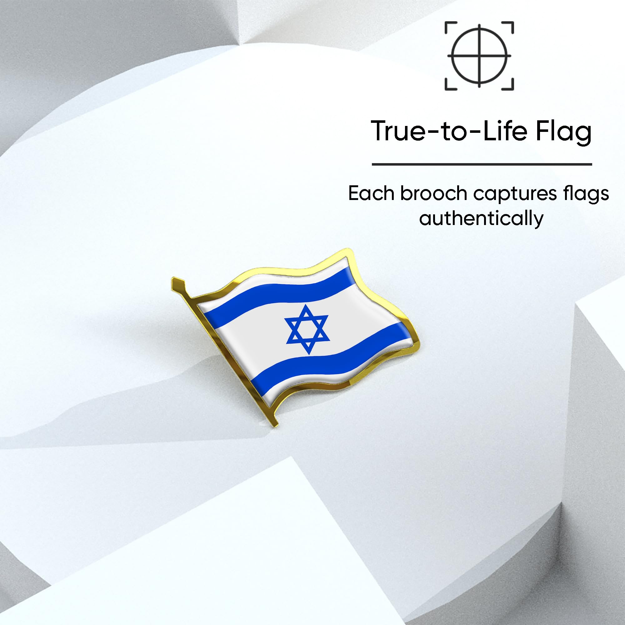 Israel Flag Lapel Pin - Enamel Metal National Badge | World Travel Souvenir Gifts for Men & Women | Country Flag Patriotic Brooch Bulk Pack of Pins for Hat, Tie, Clothes, Backpack (1pc)