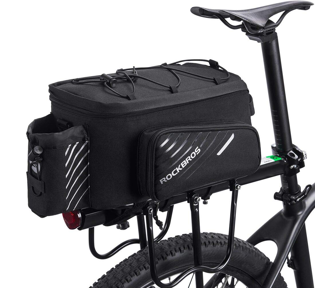 ROCKBROS Bike Rack Bag Bicycle Bag Trunk Rear Rack Bag Bike Panniers Bike Accessories Basket Storage Luggage Saddle Shoulder Bag 13L for E bike, Bicycle With Rain Cover