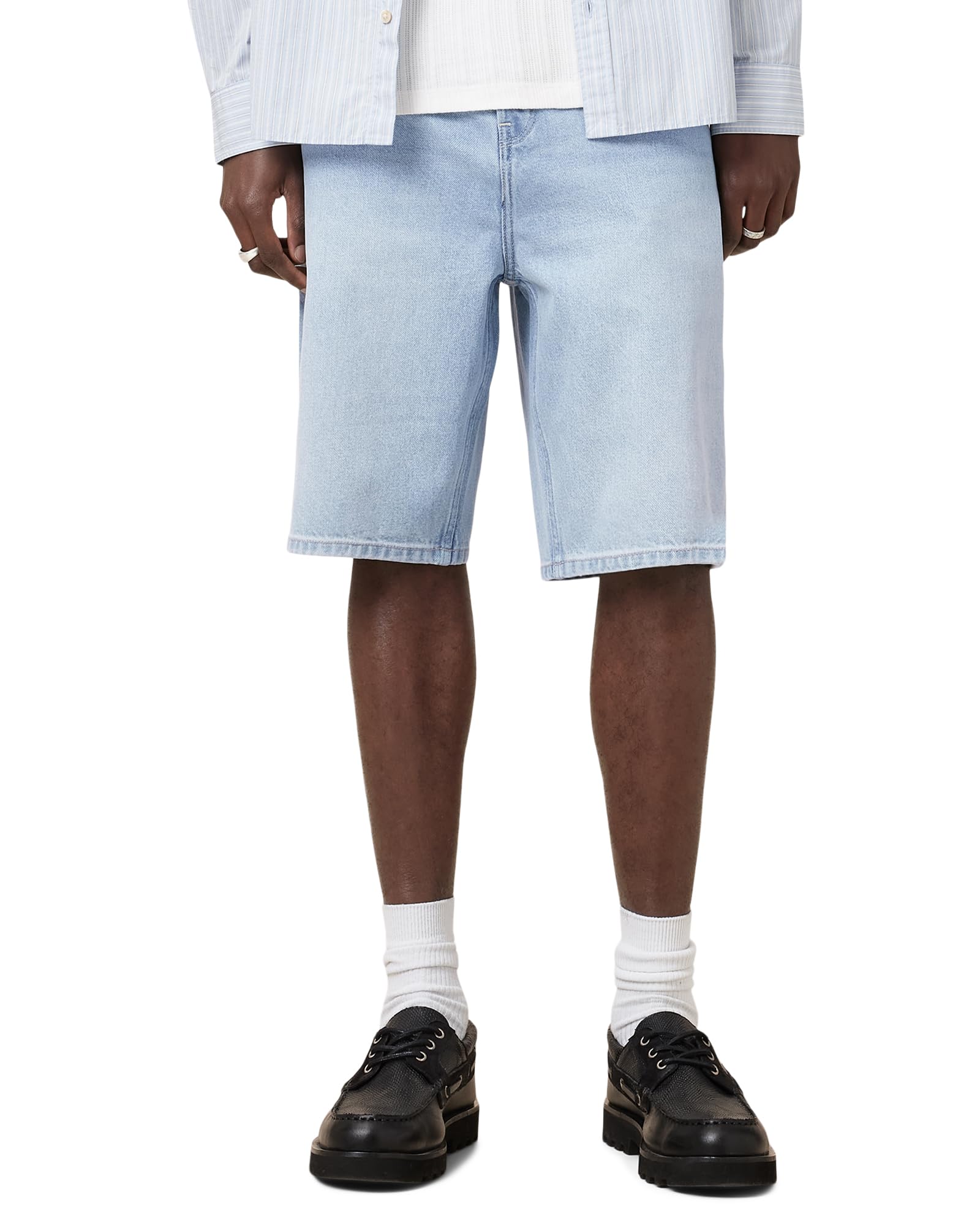 AllSaints Men's Alva Short, Pale Indigo Blue