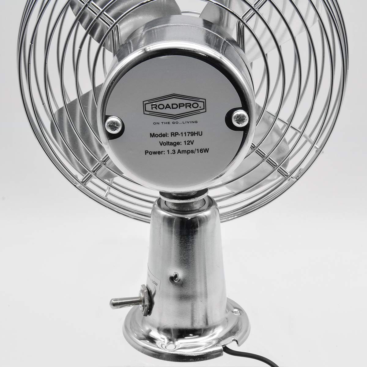 RoadPro RP-1179 Car Fan, Heavy Duty, 12V, Metal, 7.5"