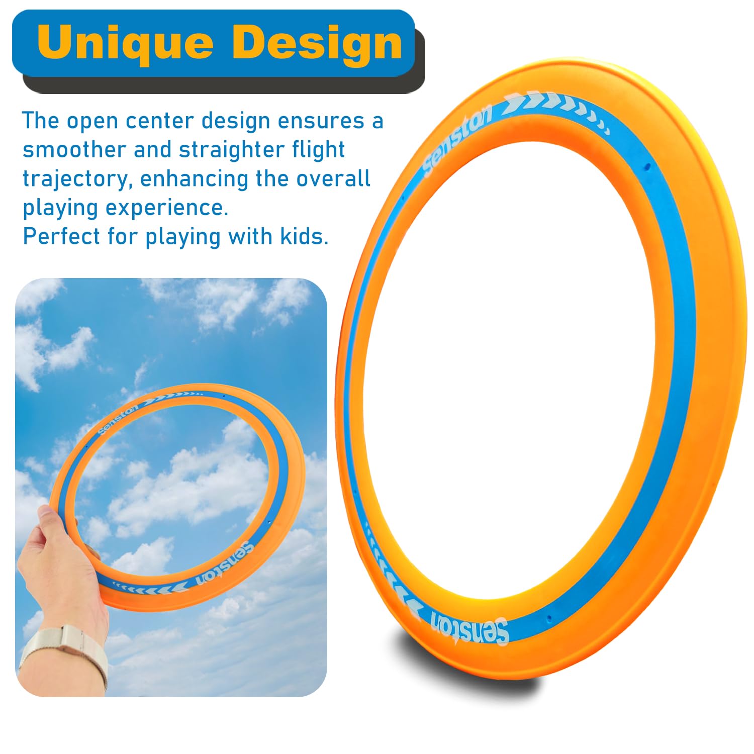 Senston Flying Discs Easily Catch and Throw Sports Disc 11 Inch Soft Flying Discss for All Level Players Colorful Flying Discs 3 Pcs for Pool Beach Backyard Family Fun