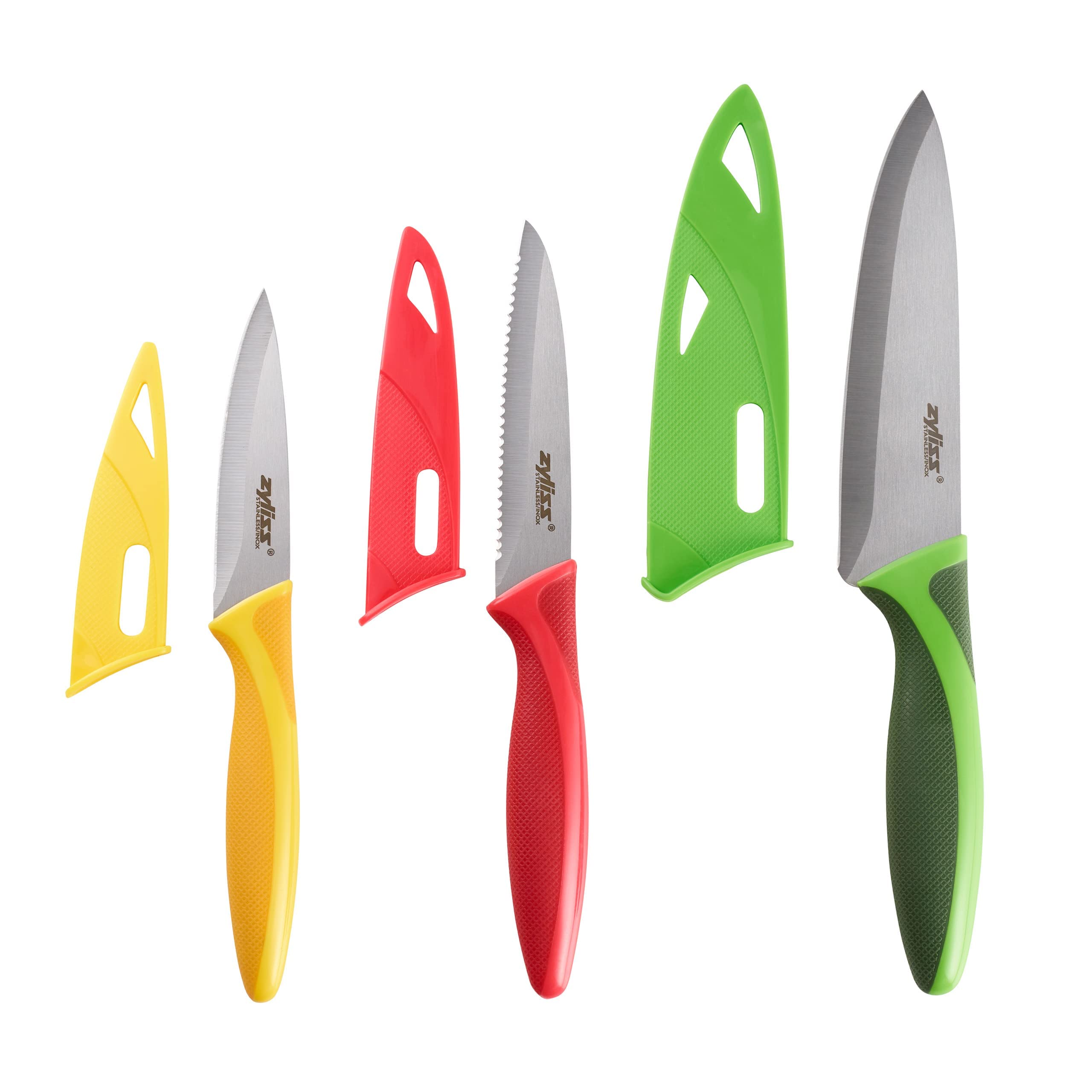 Zyliss Green/Red/Yellow Knife Set