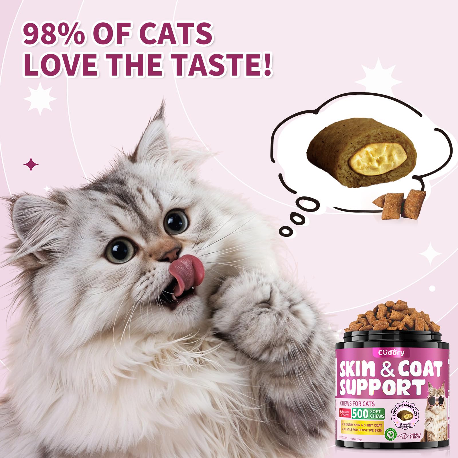 Skin & Coat Support for Cats and Dogs Bundle-Natural Skin and Coat Support for Cats+ Dog Allergy Relief Drops- Healthy Skin, Shiny Fur, Cat or Dog Supplements & Vitamins