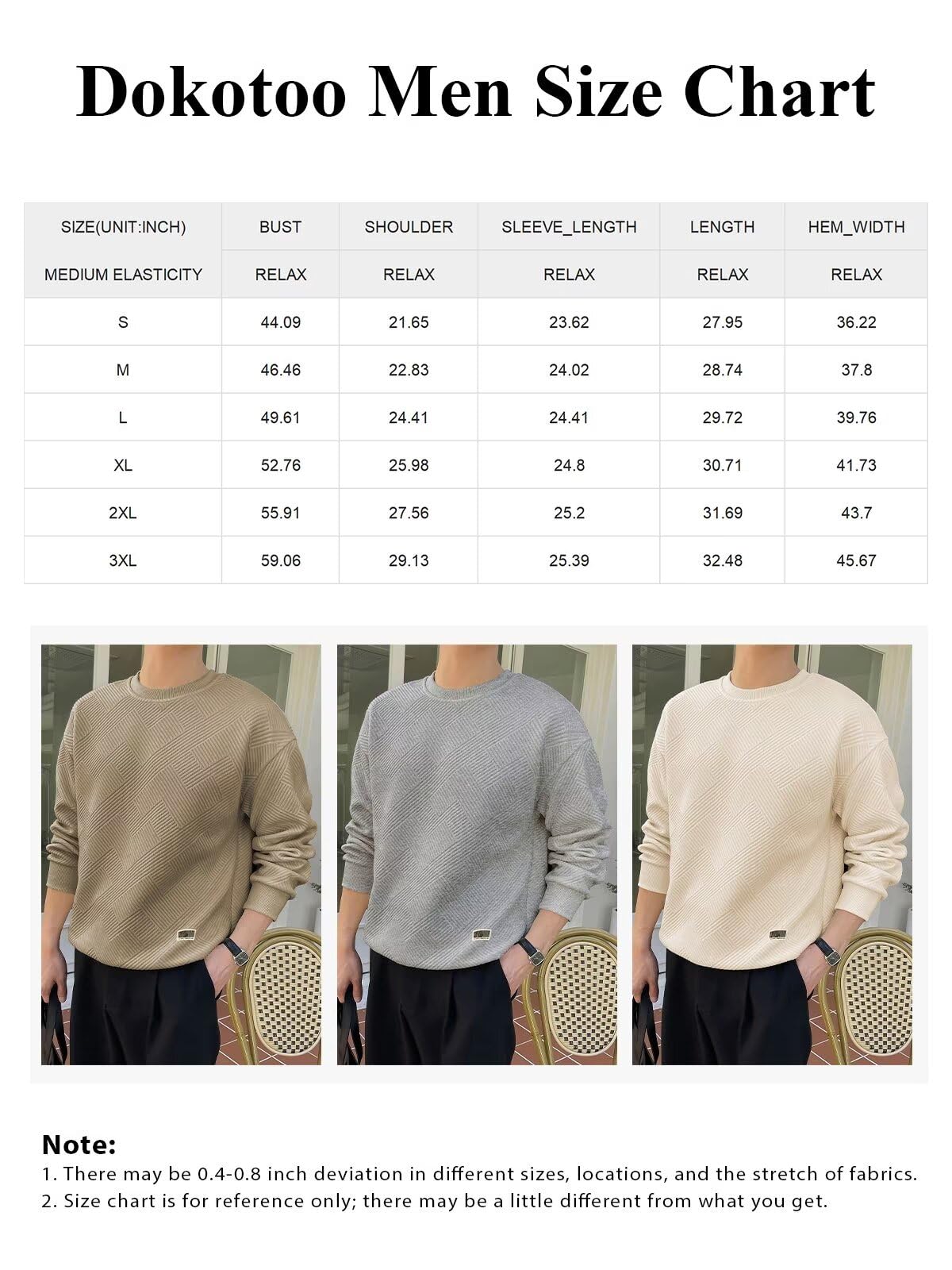 Dokotoo Men Mens Fashion Sweatshirts Fall Winter Clothes Long Sleeve Lightweight Thin Shirt Geometric Texture Dressy Crewneck Pullover Sweaters Dark Brown X-Large