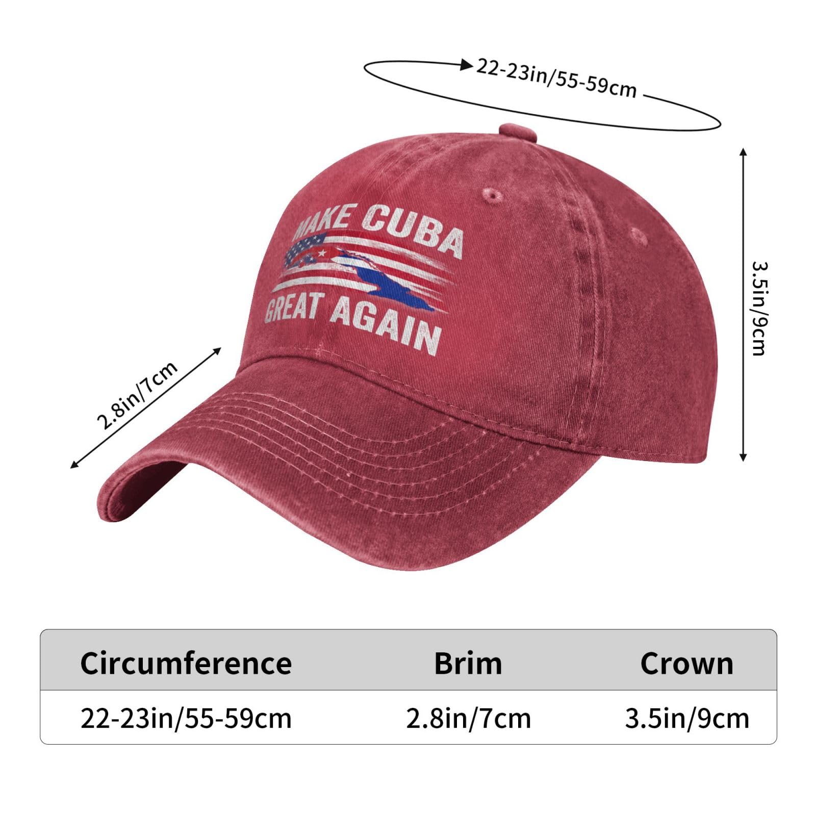 Make Cuba Great Again hat Cuban Flag Retro Cotton Cap Red