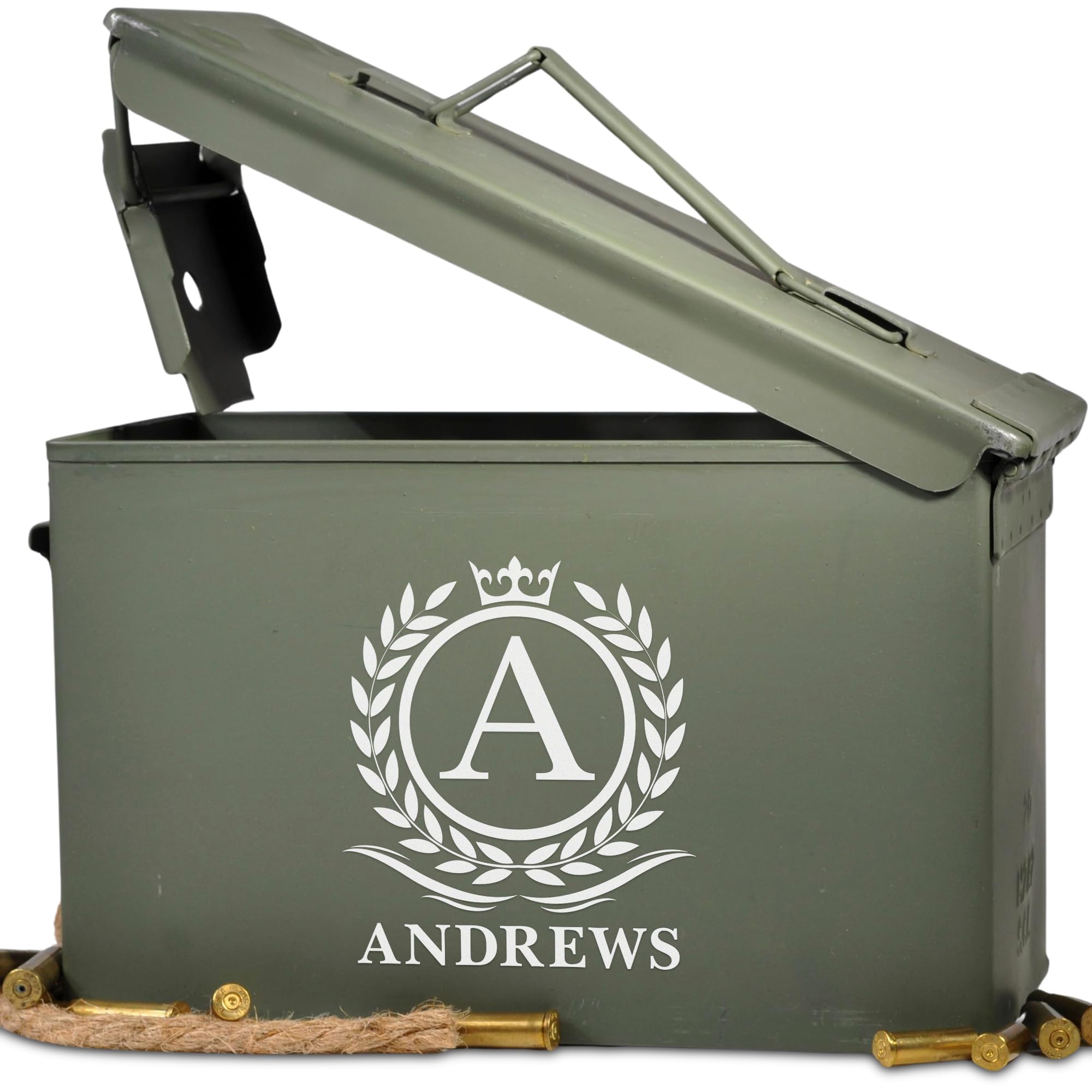 Personalized Ammo Box For Men - Custom Ammo Can Gift Set - Authentic Grade 1 Military Ammo Box Gift For Dad - Birthday Gift For Dad And Husband - Father’s Day Gift For Him - 30 Caliber