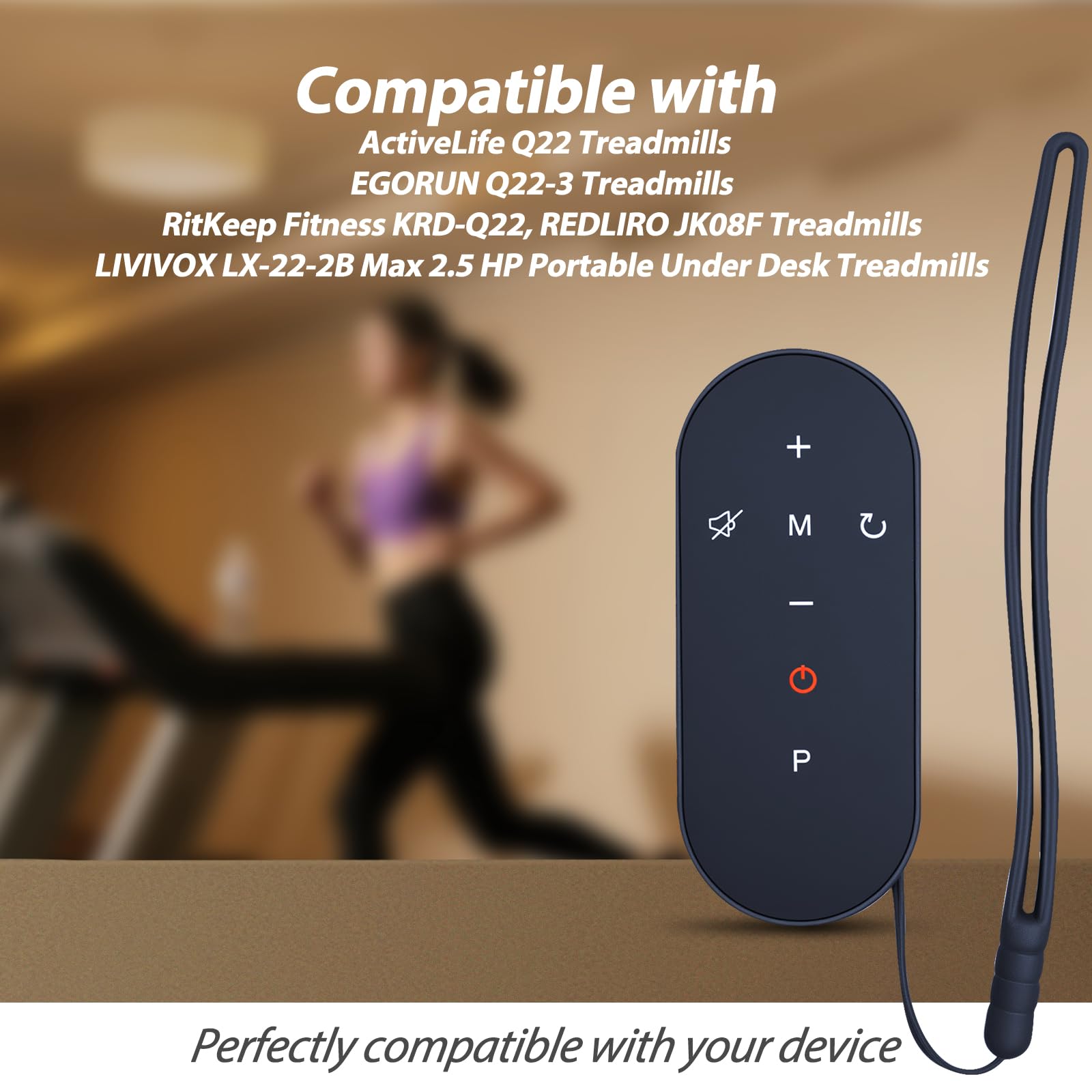 WDZP New Replacement Remote Control for Walking Pad – Compatible with ActiveLife Q22, LIVIVOX LX-22-2B Max 2.5 HP Portable Under Desk Treadmills, EGORUN Q22-3, RitKeep Fitness KRD-Q22, REDLIRO JK08F
