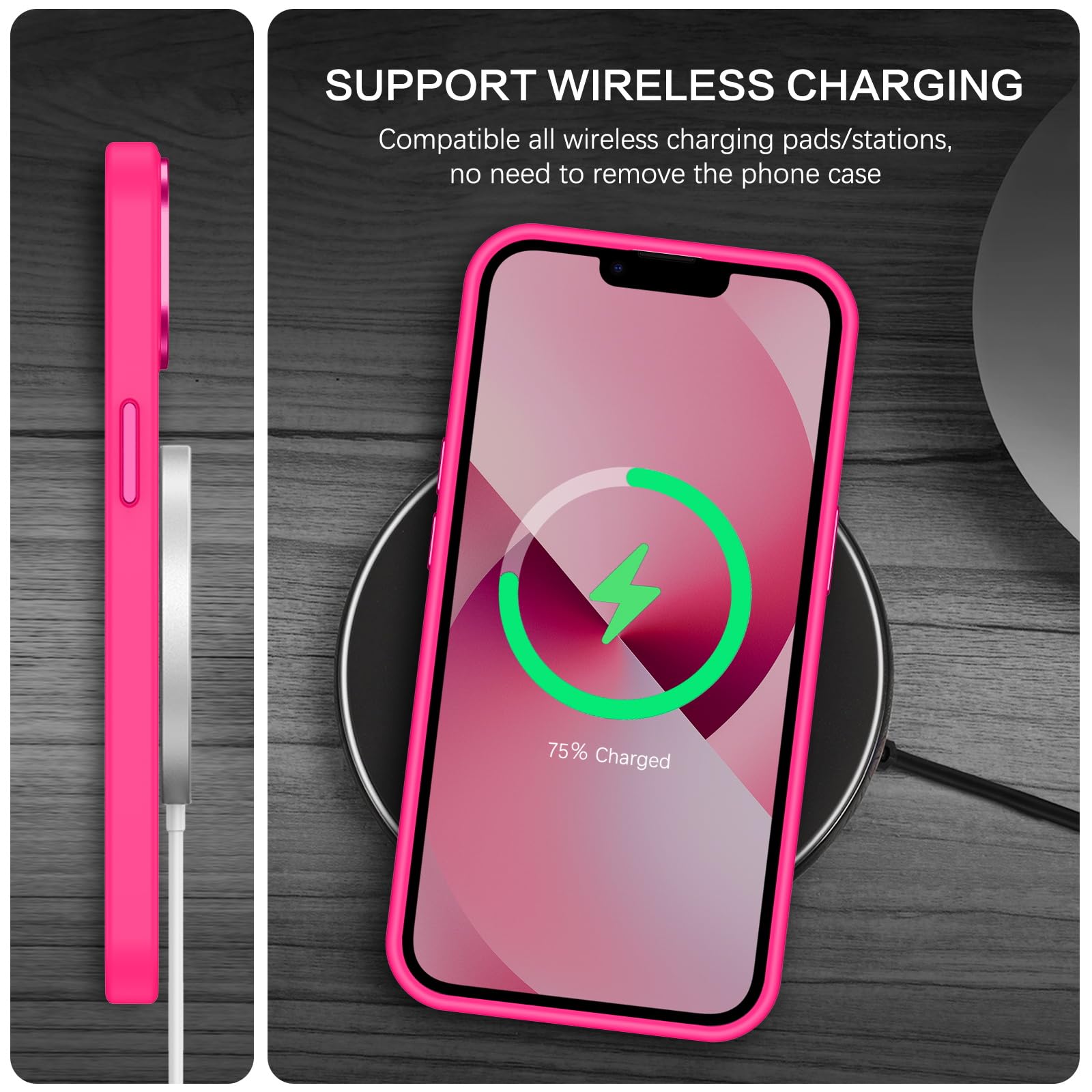 BENTOBEN Magnetic for iPhone 13 Case & iPhone 14 Case [Compatible with Magsafe] Translucent Matte Phone Case iPhone 13/14 Slim Shockproof Women Men Protective Cover for iPhone 13/14 6.1", Hot Pink