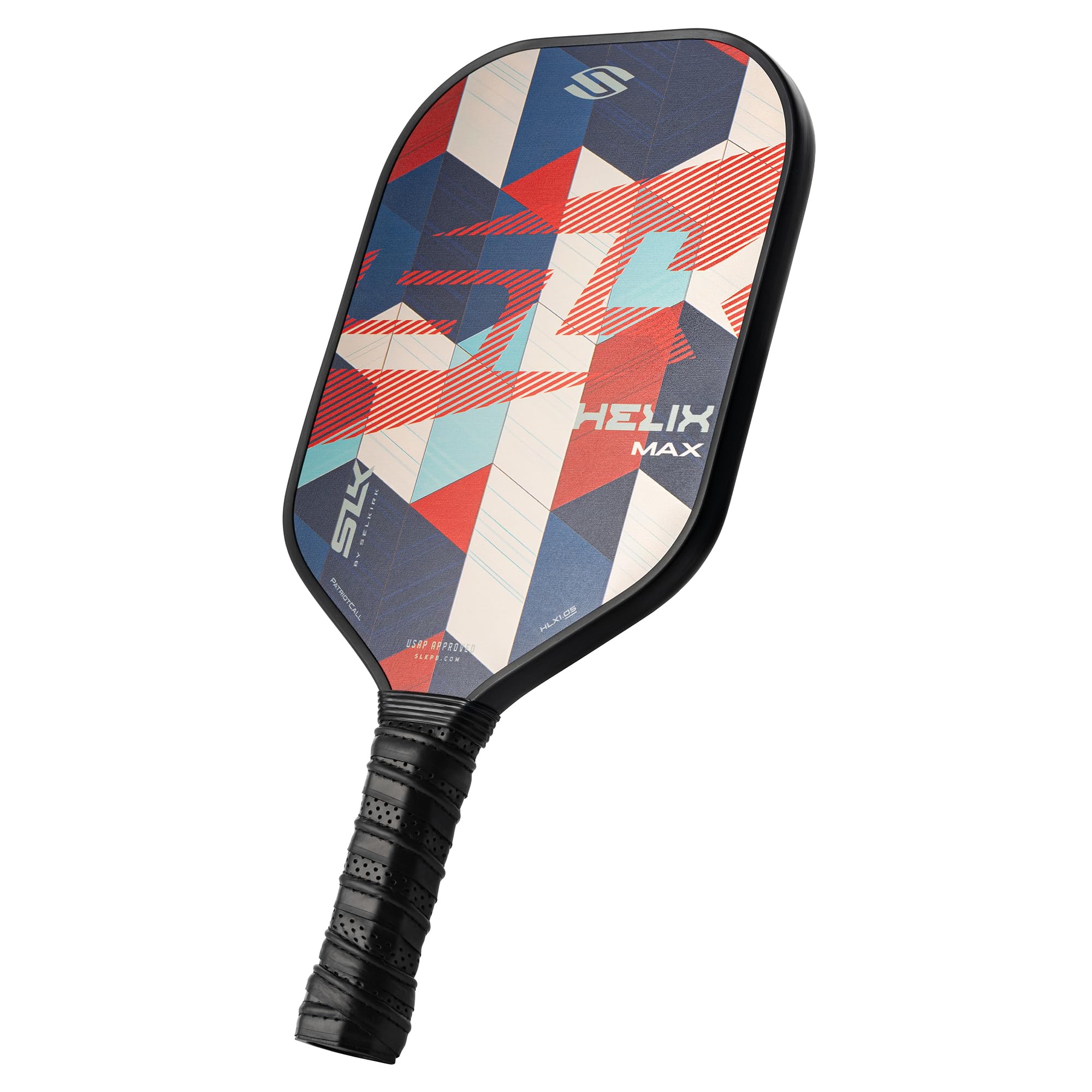 2024 SLK Helix Pro Pickleball Paddle | Carbon Fiber & Fiberglass Hybrid Face | Thermoformed Carbon Fiber Core | Unmatched Control | Patriot