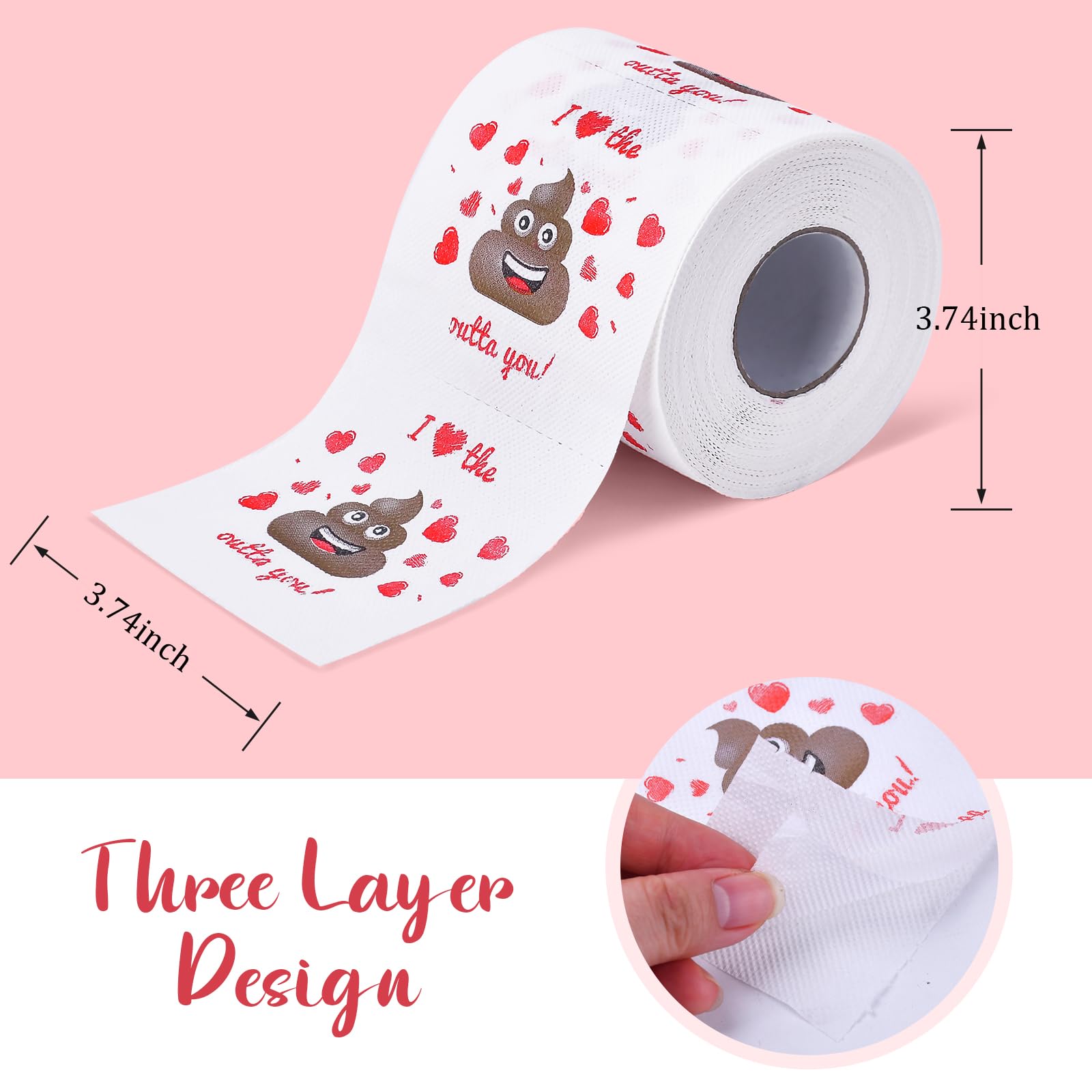 Valentines Day Gifts for Him Her, Romantic Novelty Gifts Toilet Paper, Funny Gag Gifts for Adults Men Women Boyfriend Girlfriend, Valentines Day Decor/Decorationsfor Party Supplies Valentine's Day