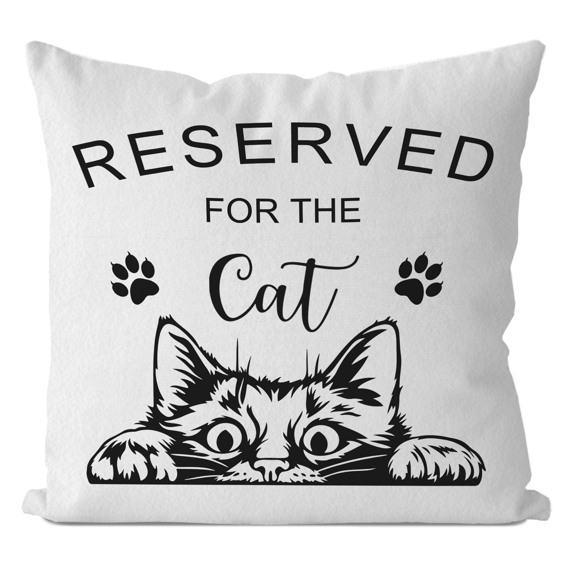 IWXYI Reserved for The Cat Throw Pillow Cover 18x18 Inch,Funny Cat Seat Cushion Pillow Case Home Decoration,Funny Reserved for The Cat Decorative Pillowcase for Home Decor