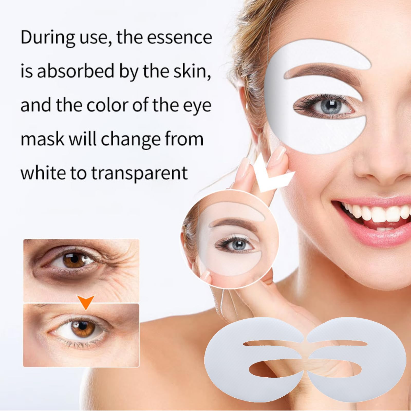 ONMYLOVIN 5 Pairs Deep Collagen Eye Patches Mask, E Shape Korean Eye Mask for Dark Circles, Anti-Aging, Firming, Hydrating Eye Gels Patcheswith Deep Collagen Skin Care