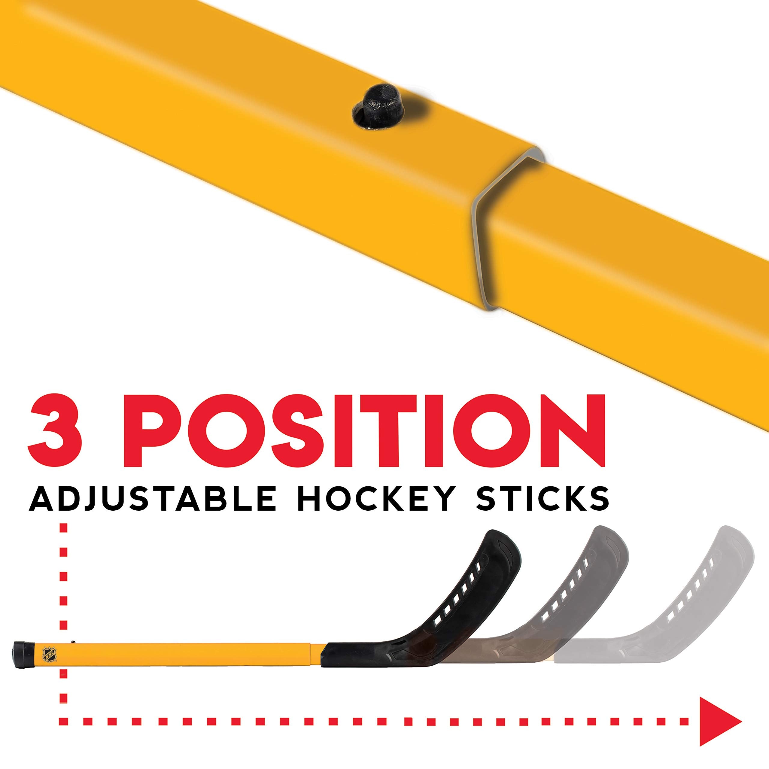 Franklin Sports Mini Hockey Goal Set - NHL Light Up Knee Hockey Goal and Stick Set with Hockey Ball - Perfect for Indoor Floor Hockey and Knee Hockey, Red